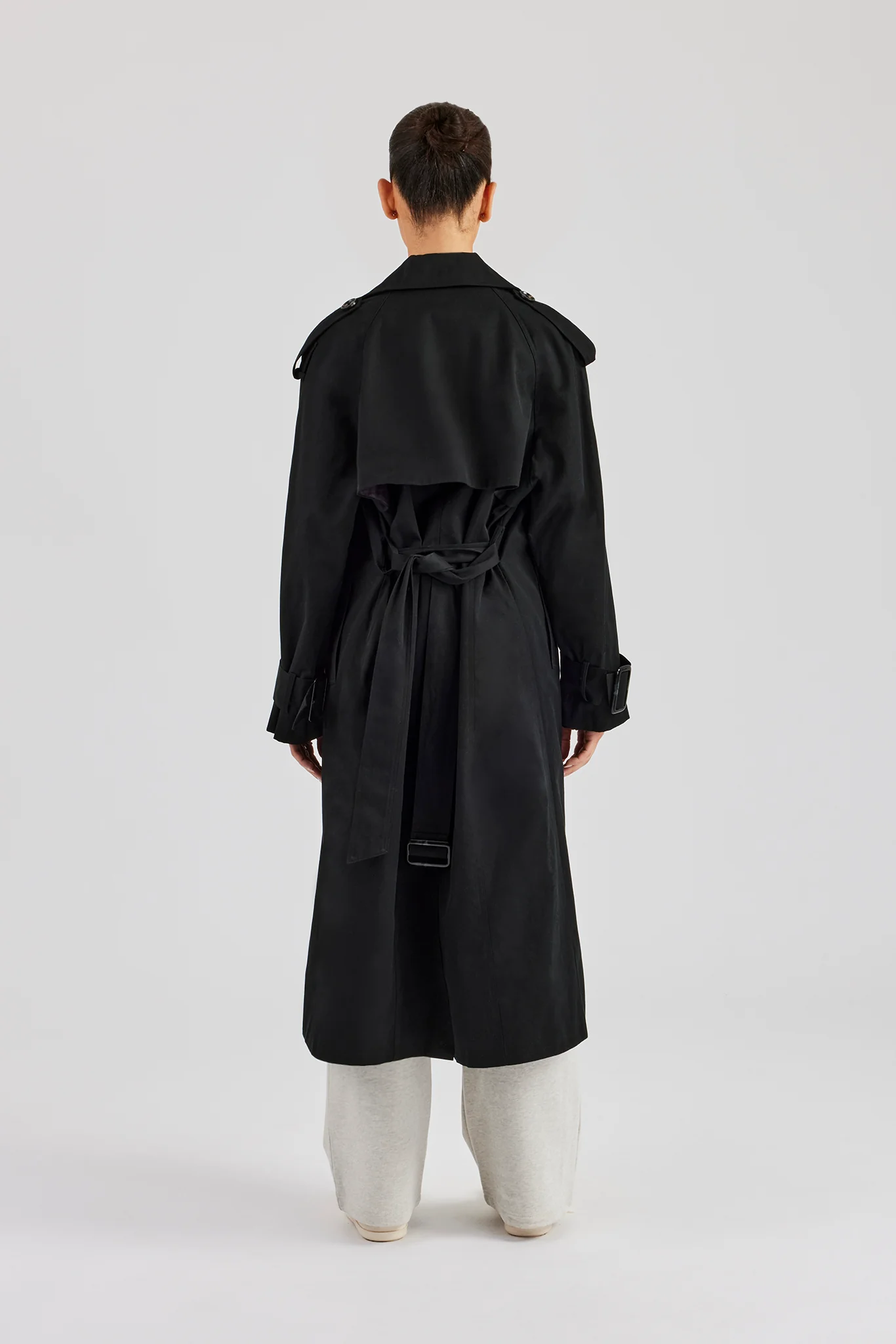 Twill Trench Coat - Black - Image 3