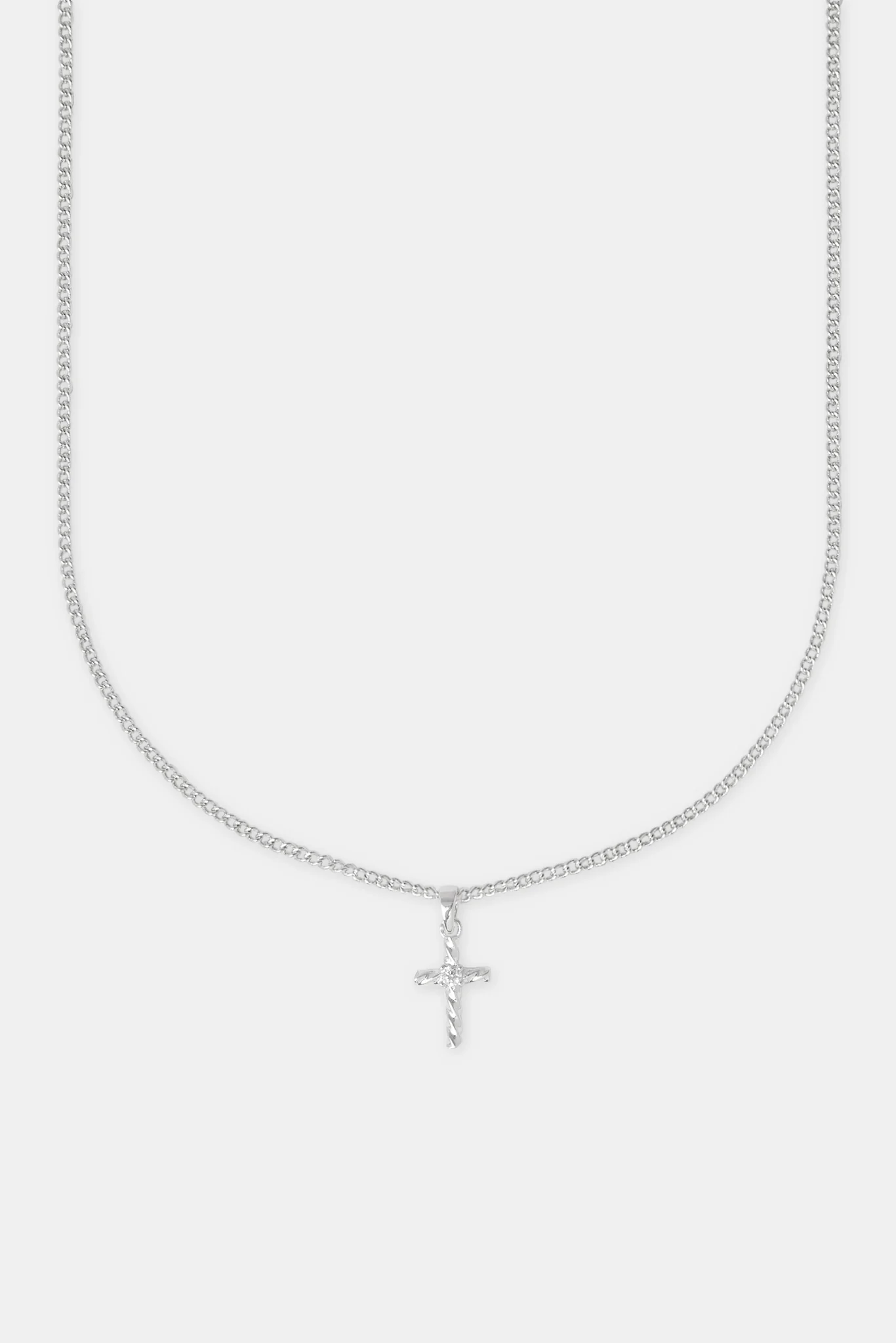 Twisted Micro Cross Necklace - 15mm - Image 2