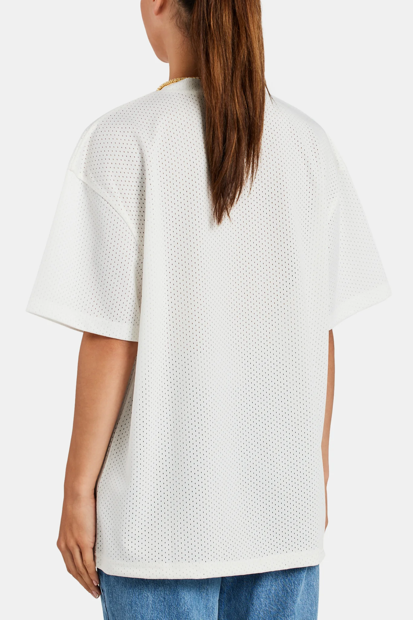 V Neck Airtex T-Shirt - White - Image 3