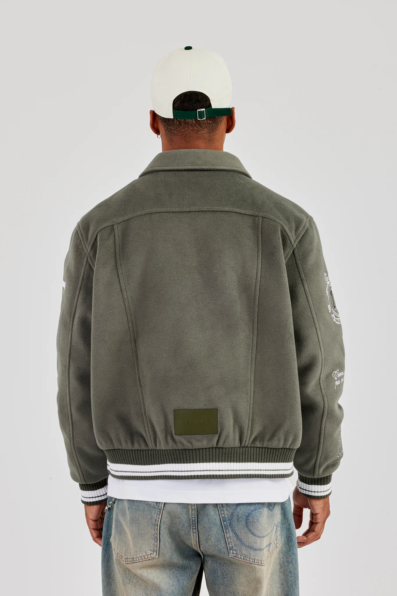 Varsity Badge Harrington Bomber - Grey - Image 4