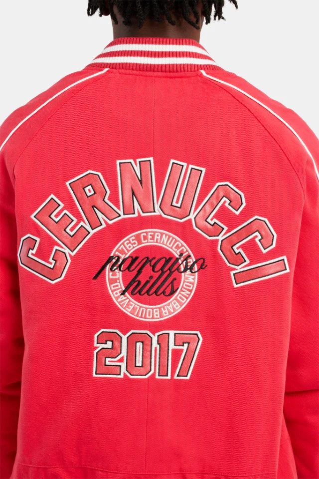 Varsity Bomber Jacket - Red - Image 3