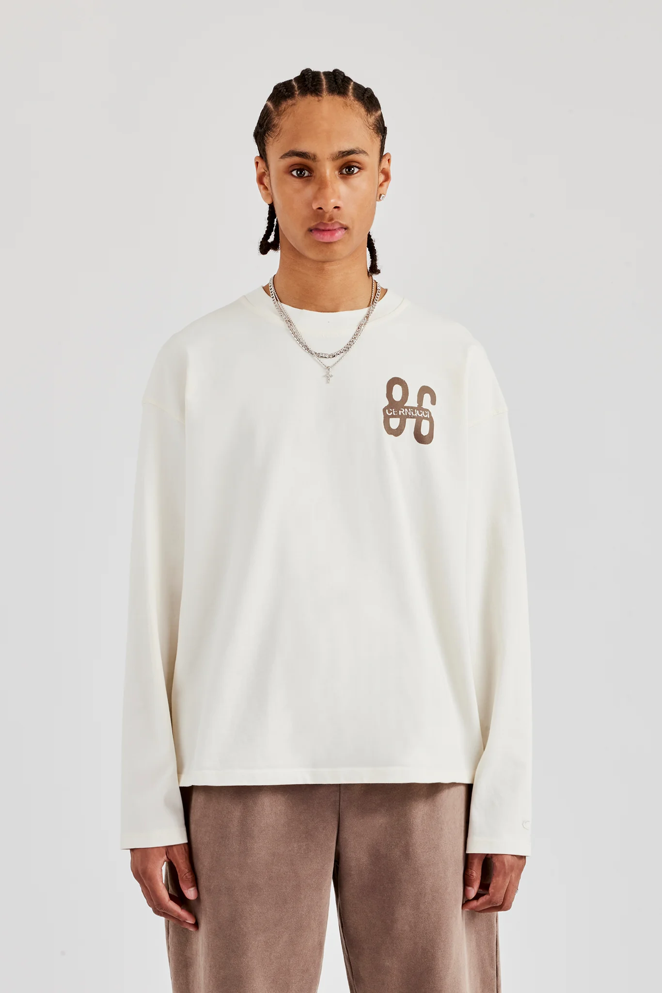 Washed 86 Long Sleeve T-Shirt - Off White - Image 2