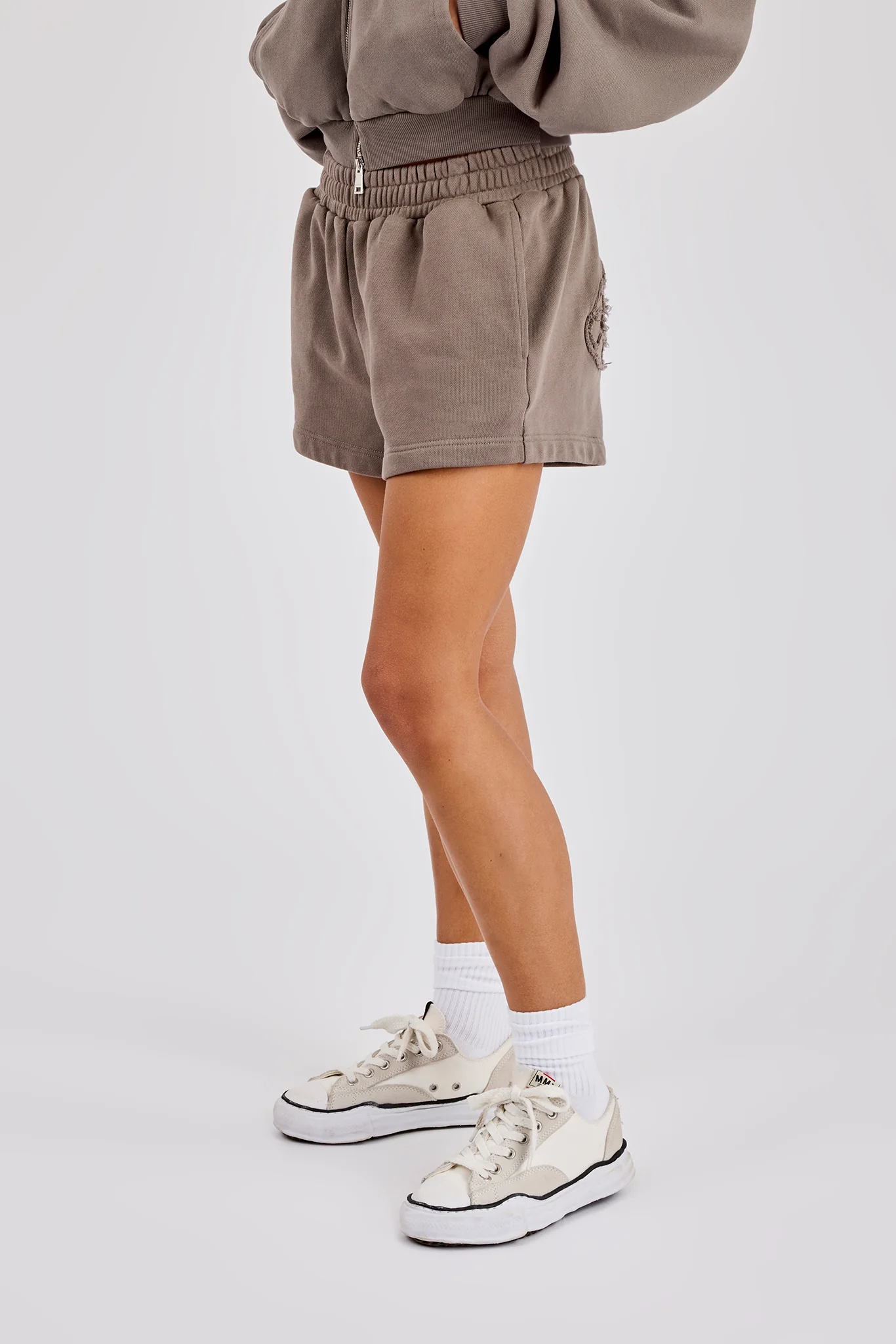 Washed Applique Logo Short - Grey - Image 3