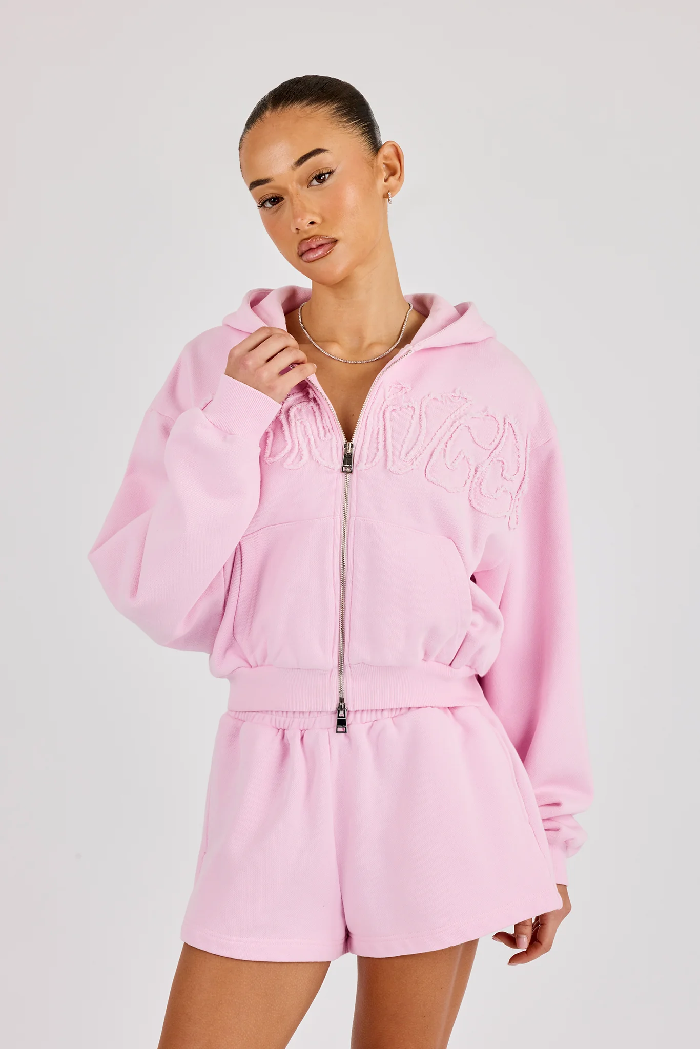 Washed Applique Logo Short - Light Pink - Image 4
