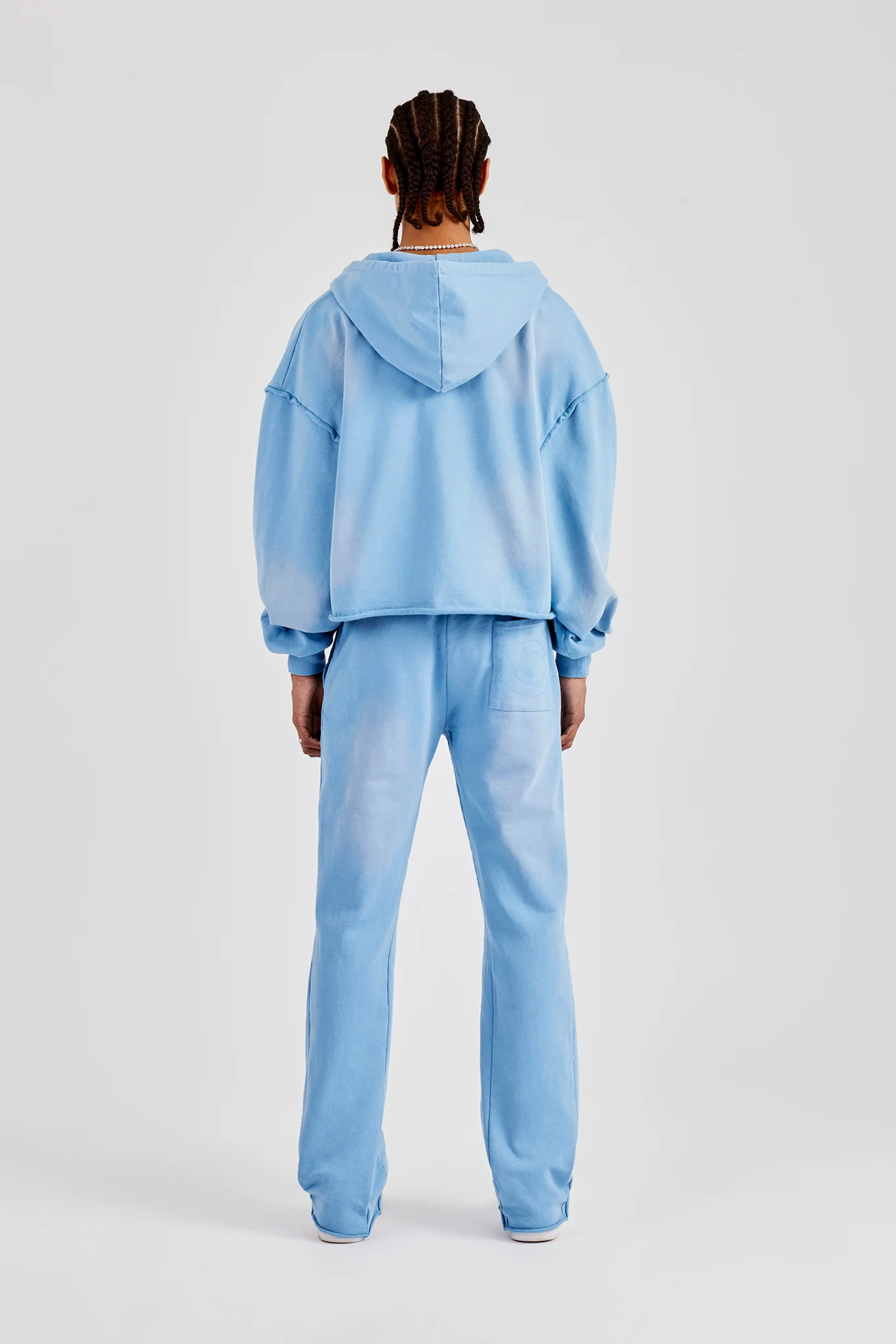 Washed Applique Zip Through Tracksuit - Blue - Image 3