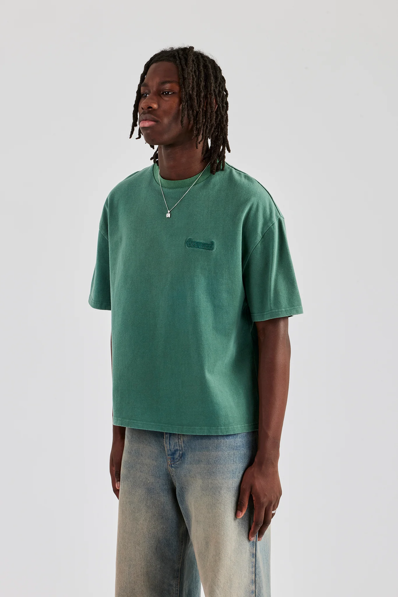 Washed Boxy T-Shirt - Green - Image 2