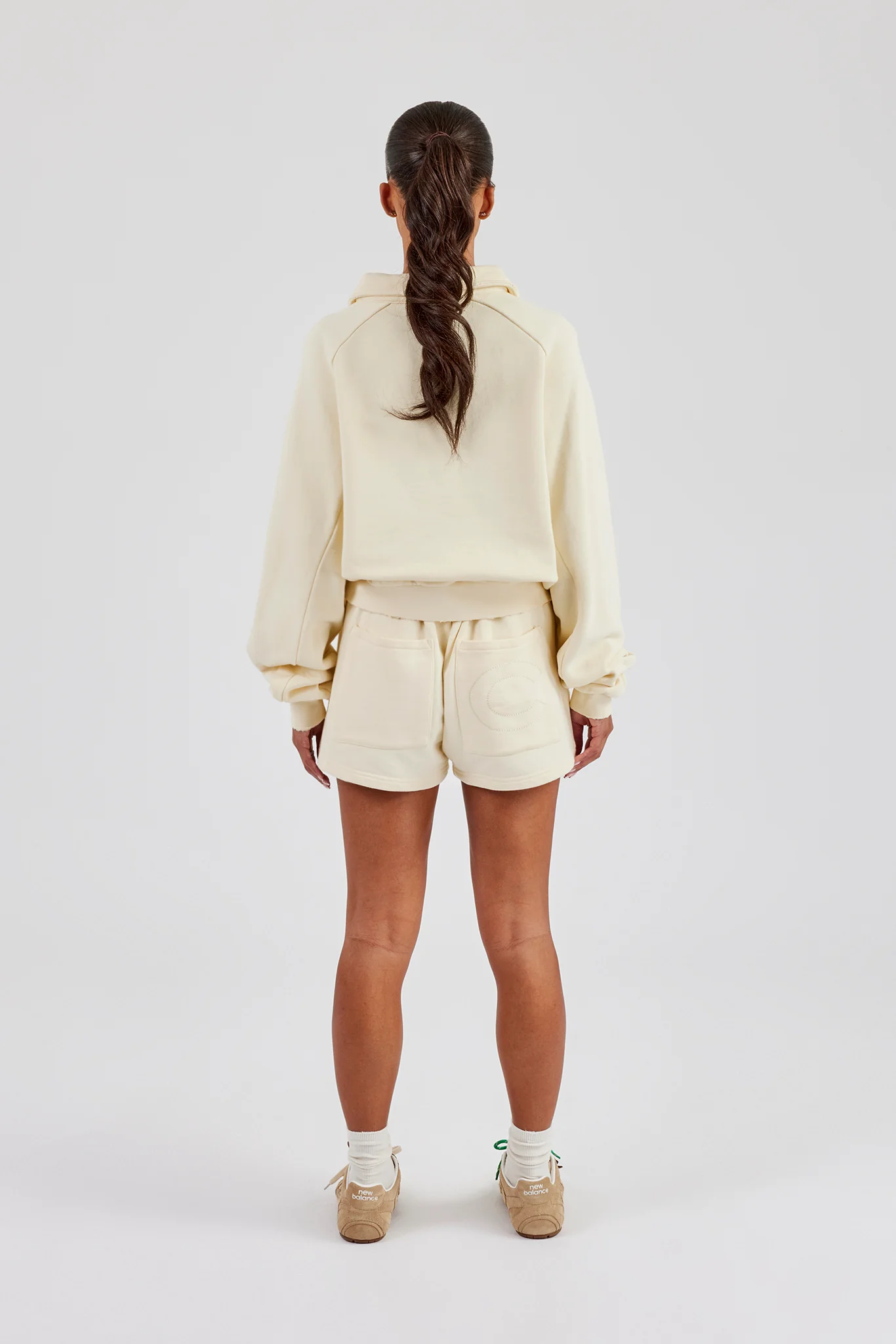 Washed Button Detail Jersey Short - Butter Yellow - Image 4