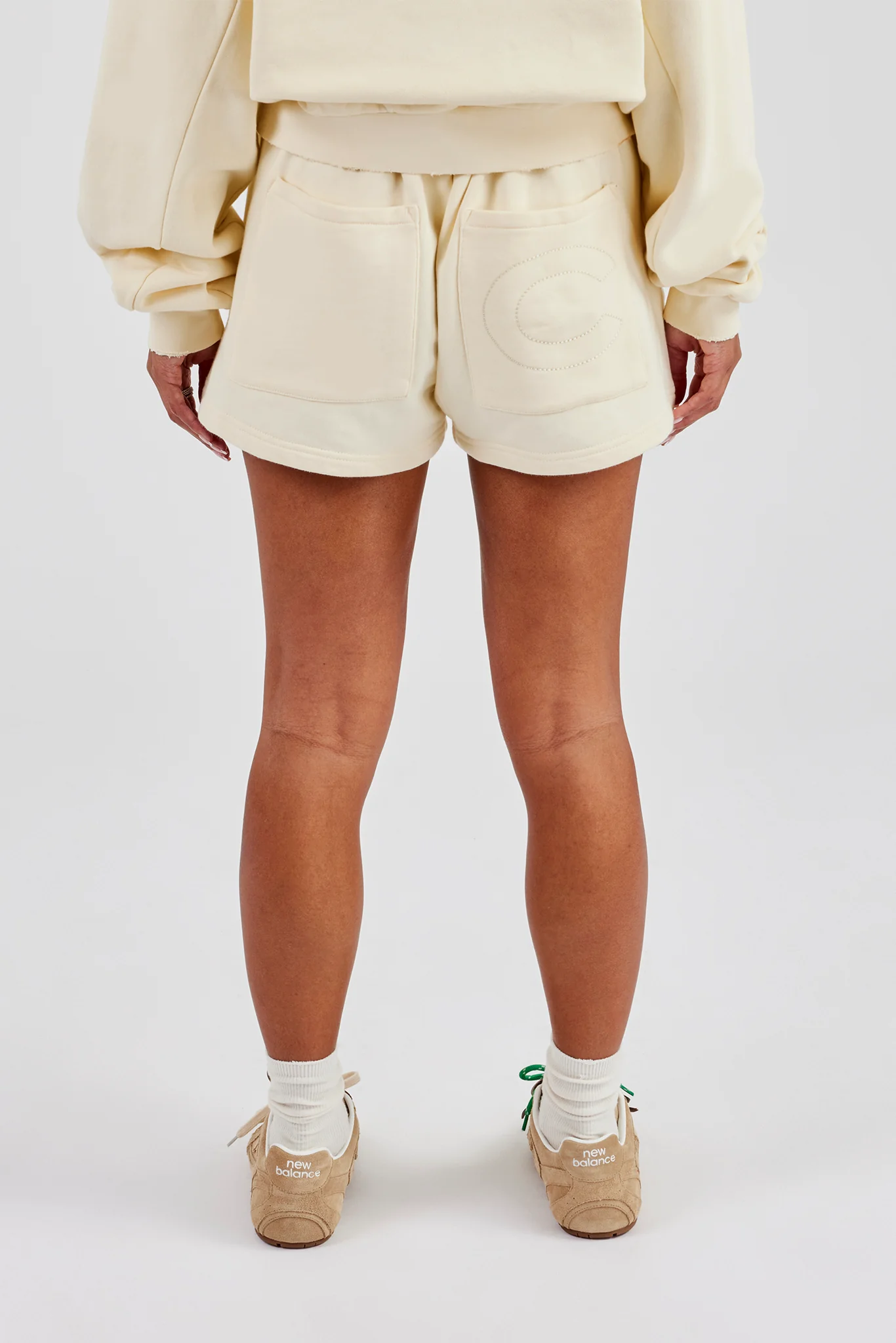Washed Button Detail Jersey Short - Butter Yellow - Image 5