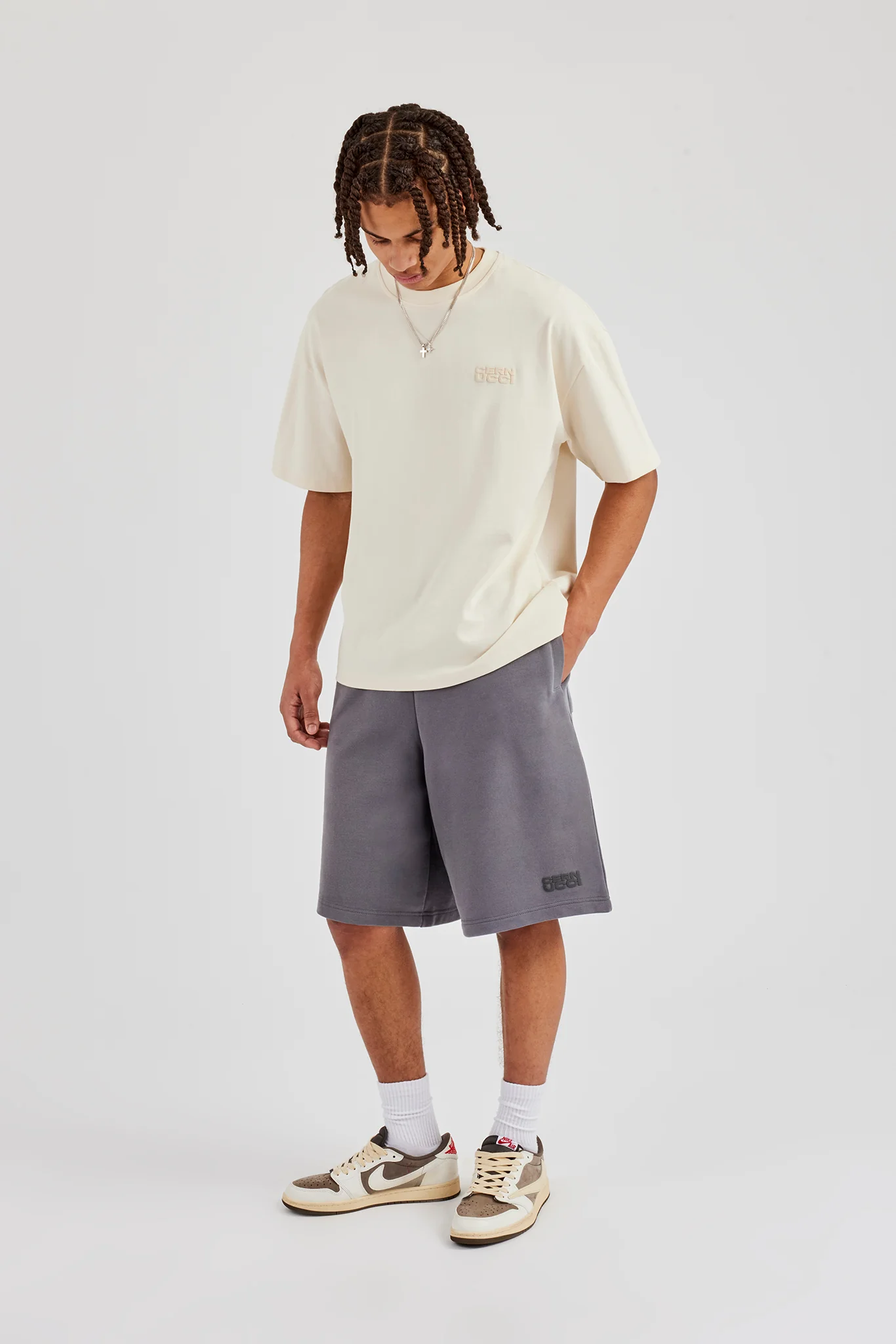 Washed Cernucci Print T-Shirt - Off White - Image 5
