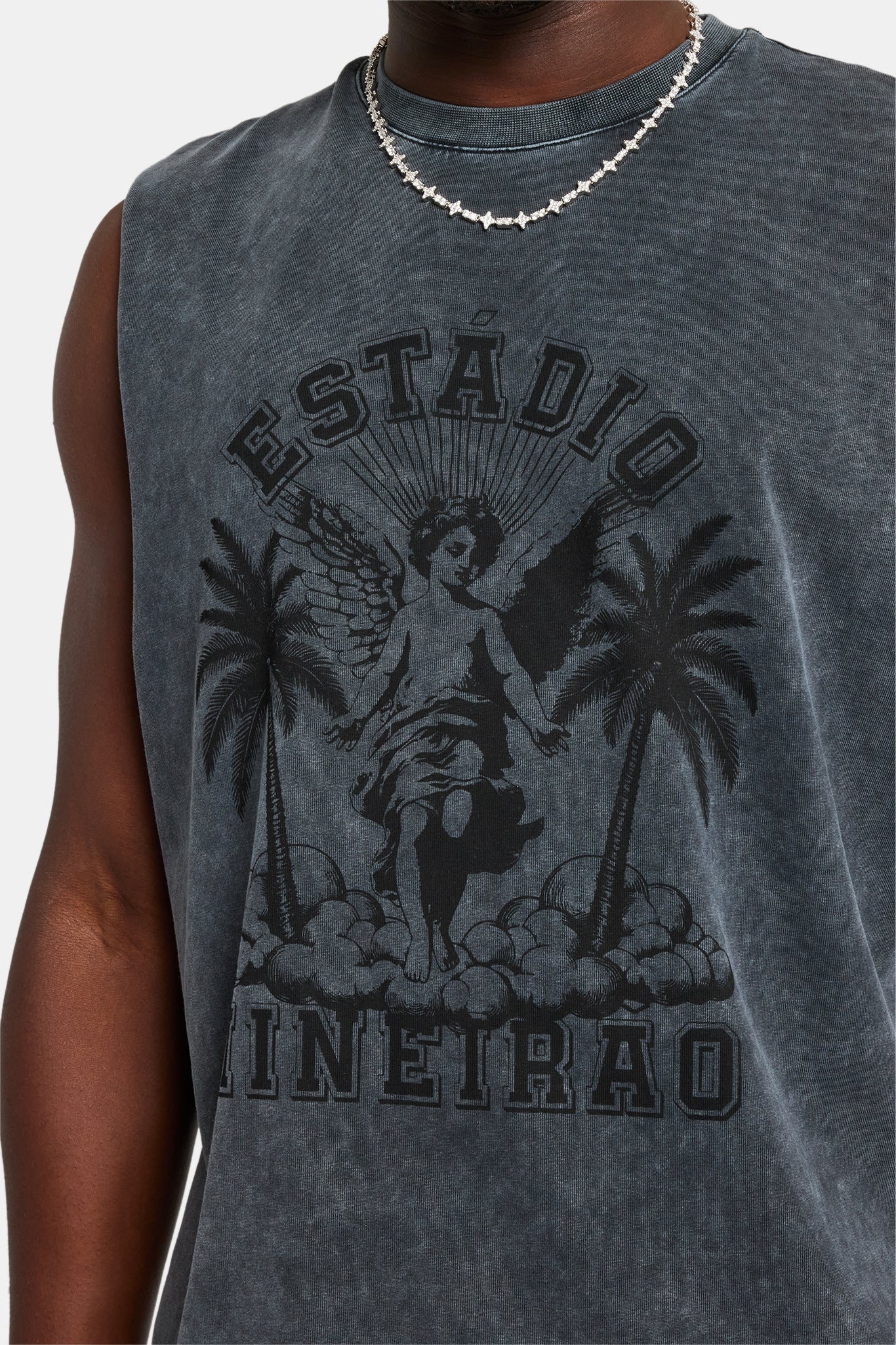 Washed Cherub Boxy Fit Tank - Washed Black - Image 2