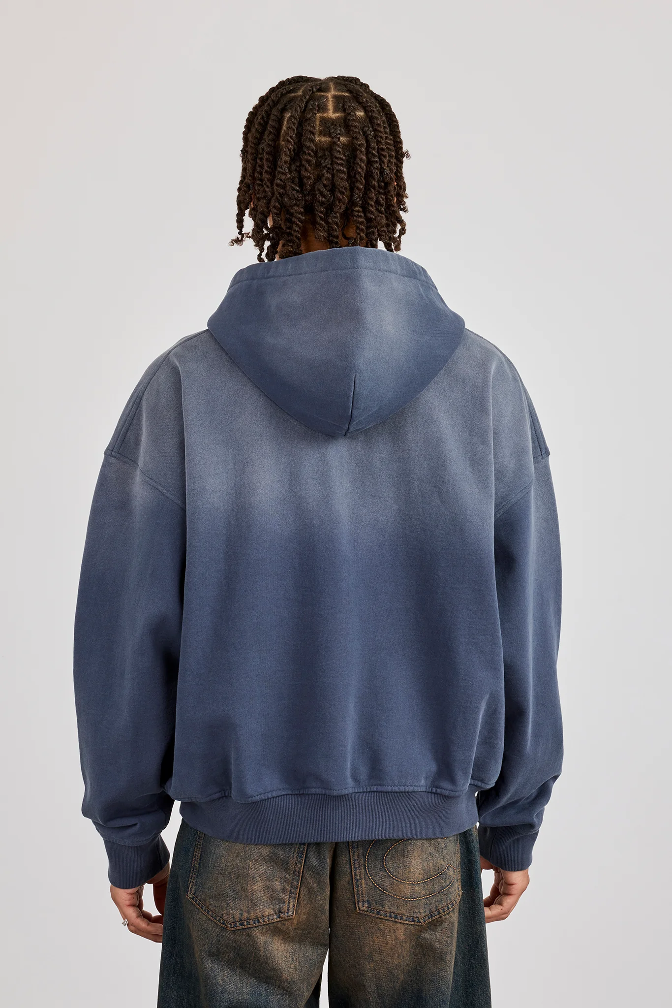Washed Crest Graphic Hoodie - Navy - Image 4