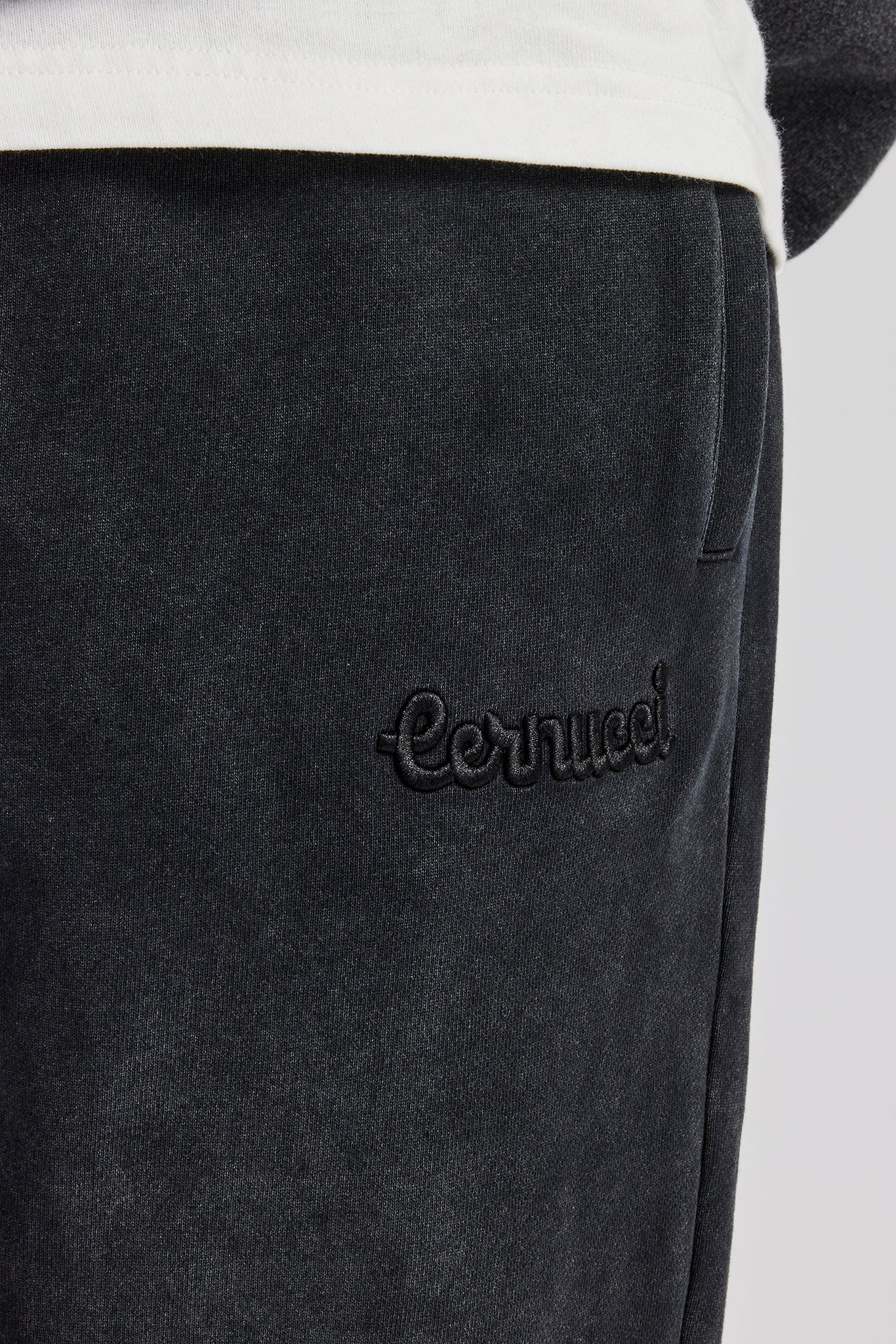Washed Flare Fit Panelled Jogger - Acid Wash - Image 4
