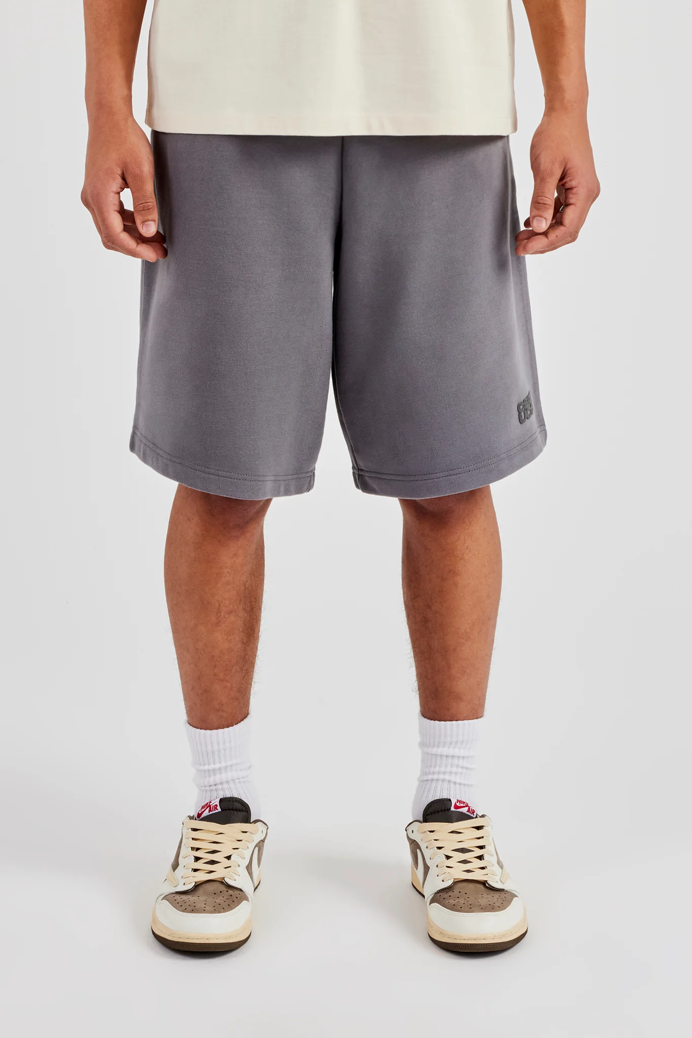 Washed Jersey Jort - Grey - Image 2