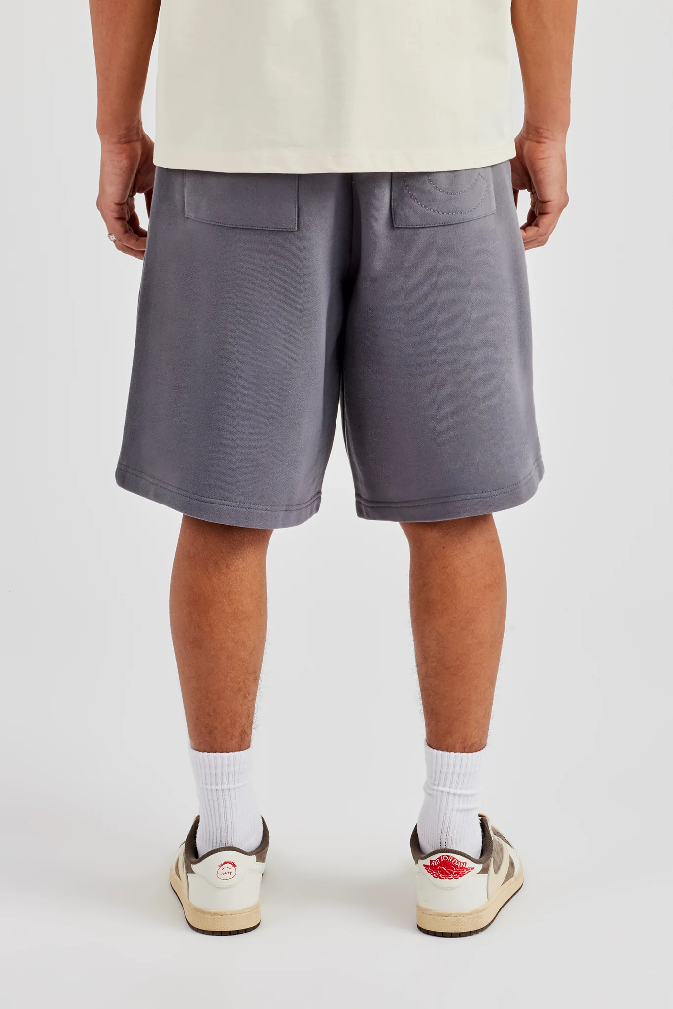 Washed Jersey Jort - Grey - Image 3