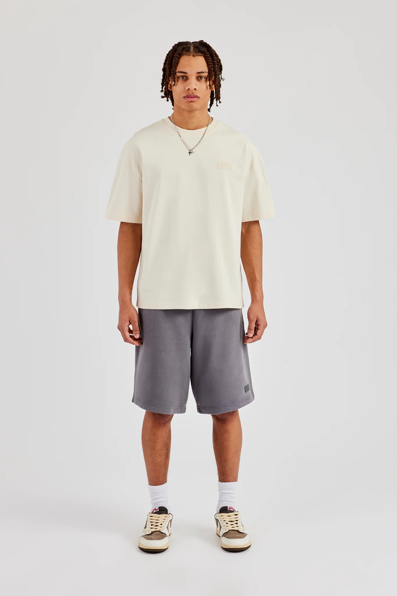 Washed Jersey Jort - Grey - Image 5