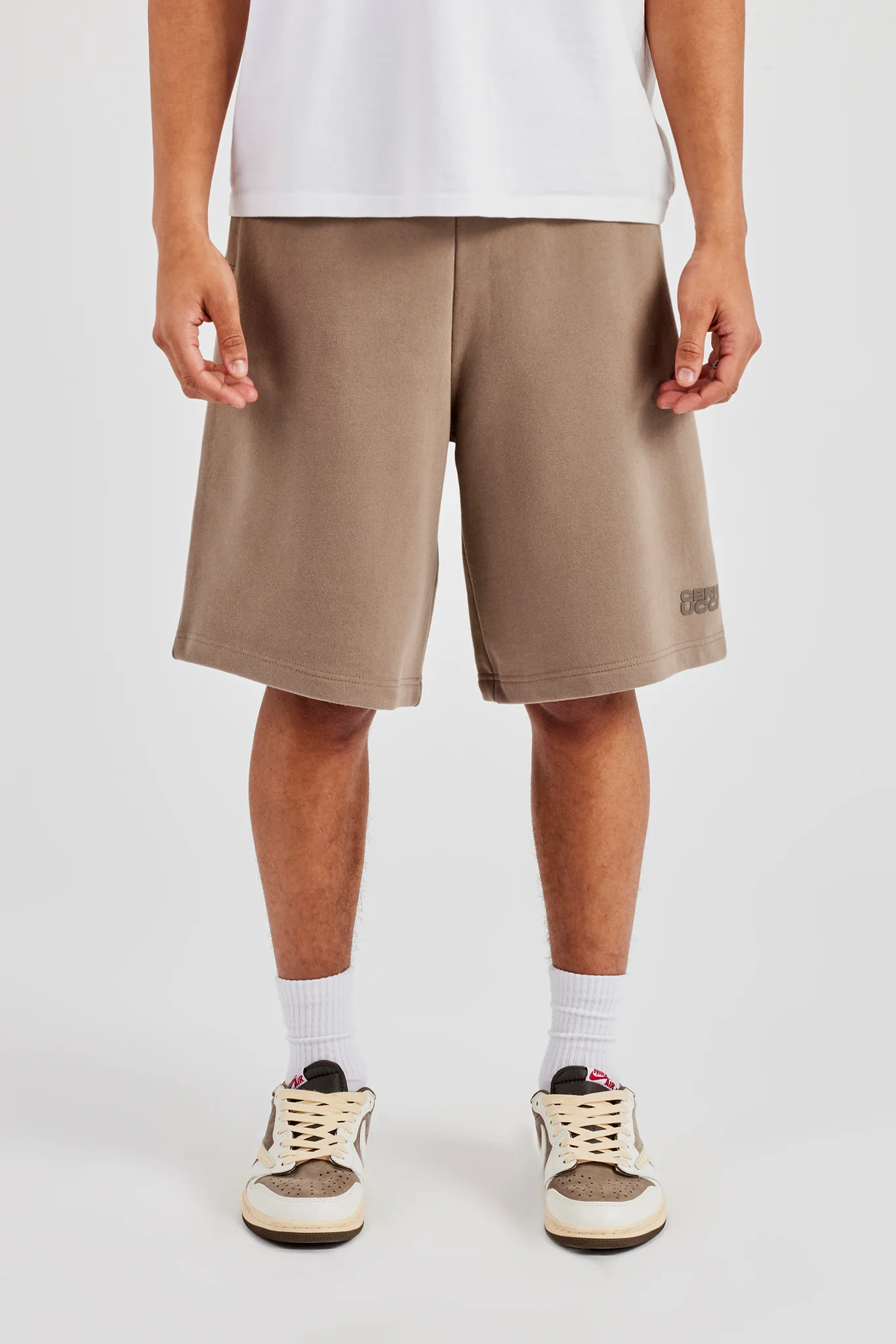 Washed Jersey Jort - Taupe - Image 2