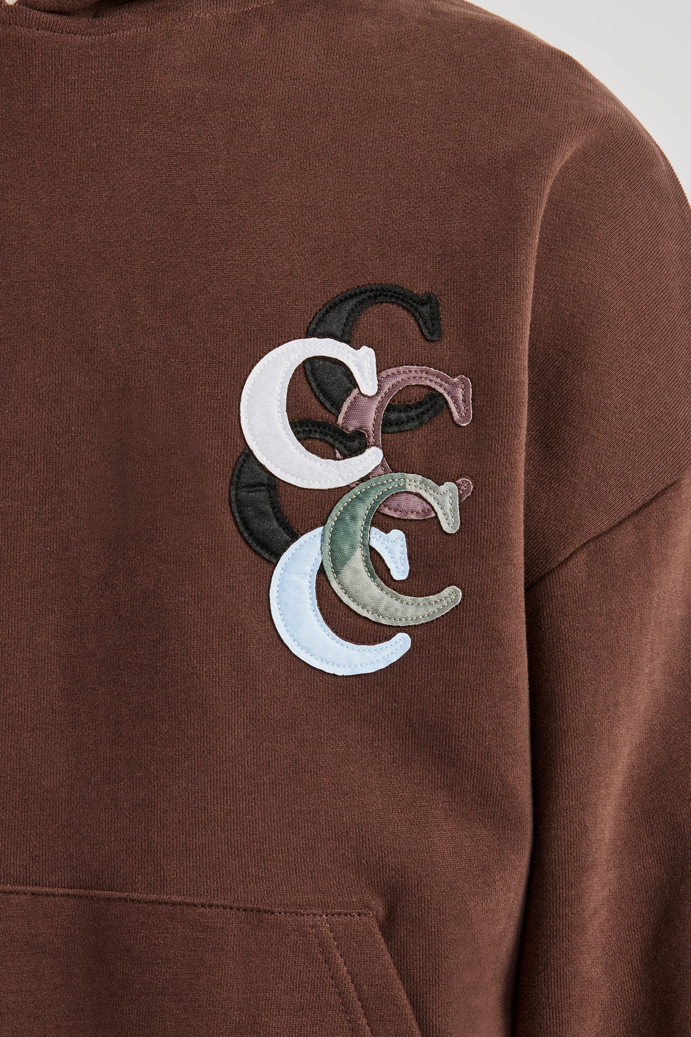 Washed Layered Applique Tracksuit - Chocolate - Image 3