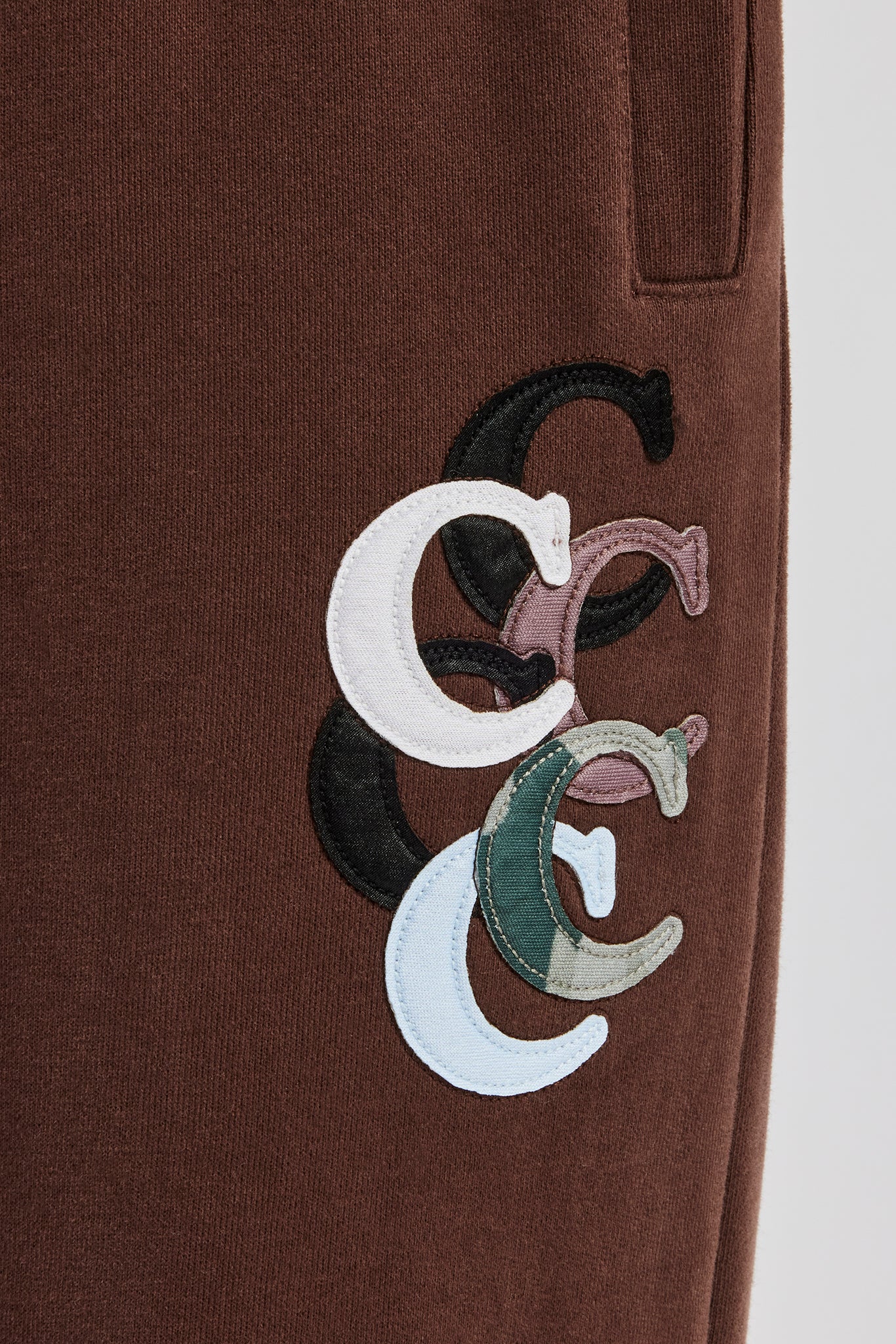 Washed Layered Applique Tracksuit - Chocolate - Image 5