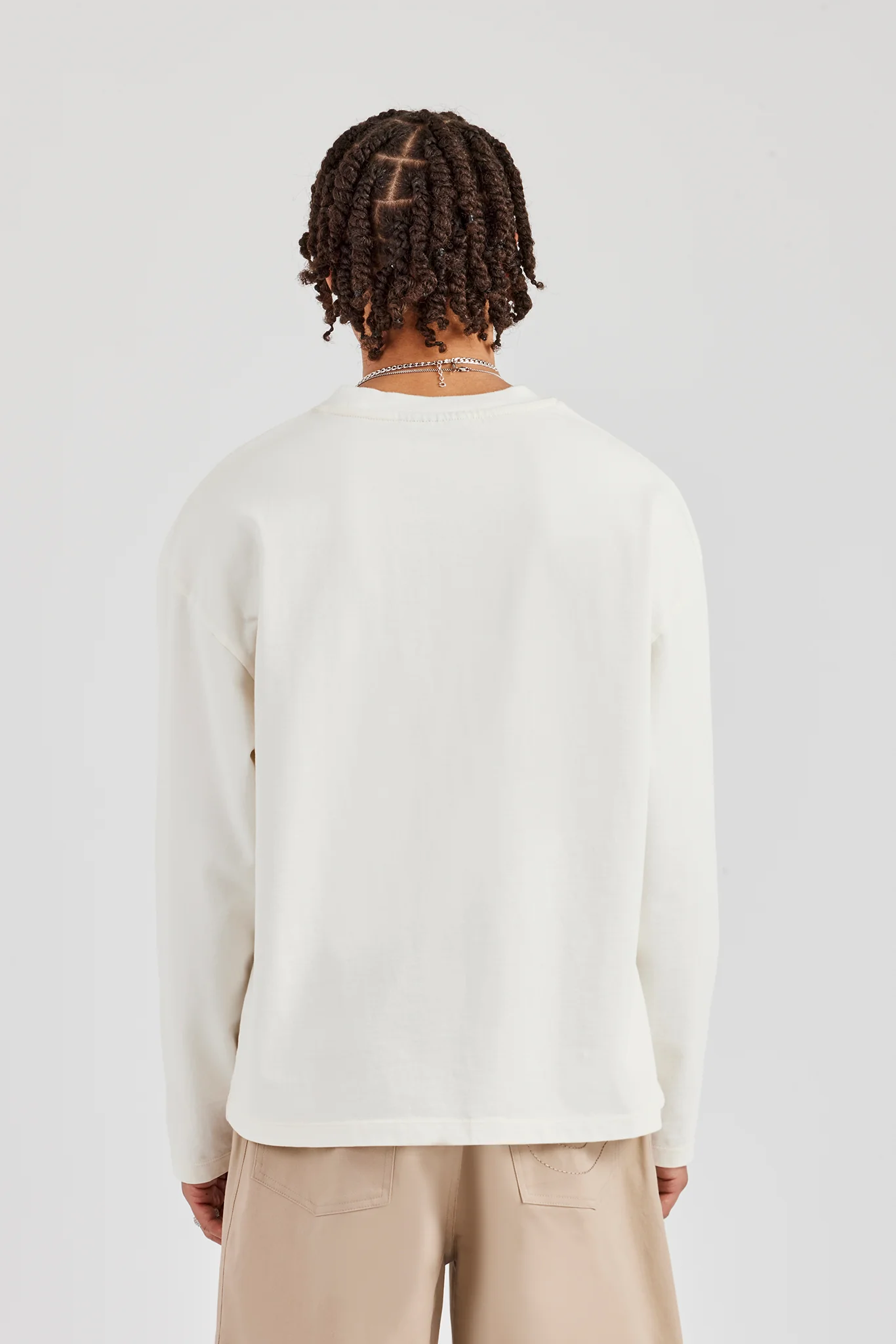Washed Logo Long Sleeve T-Shirt - Stone - Image 3