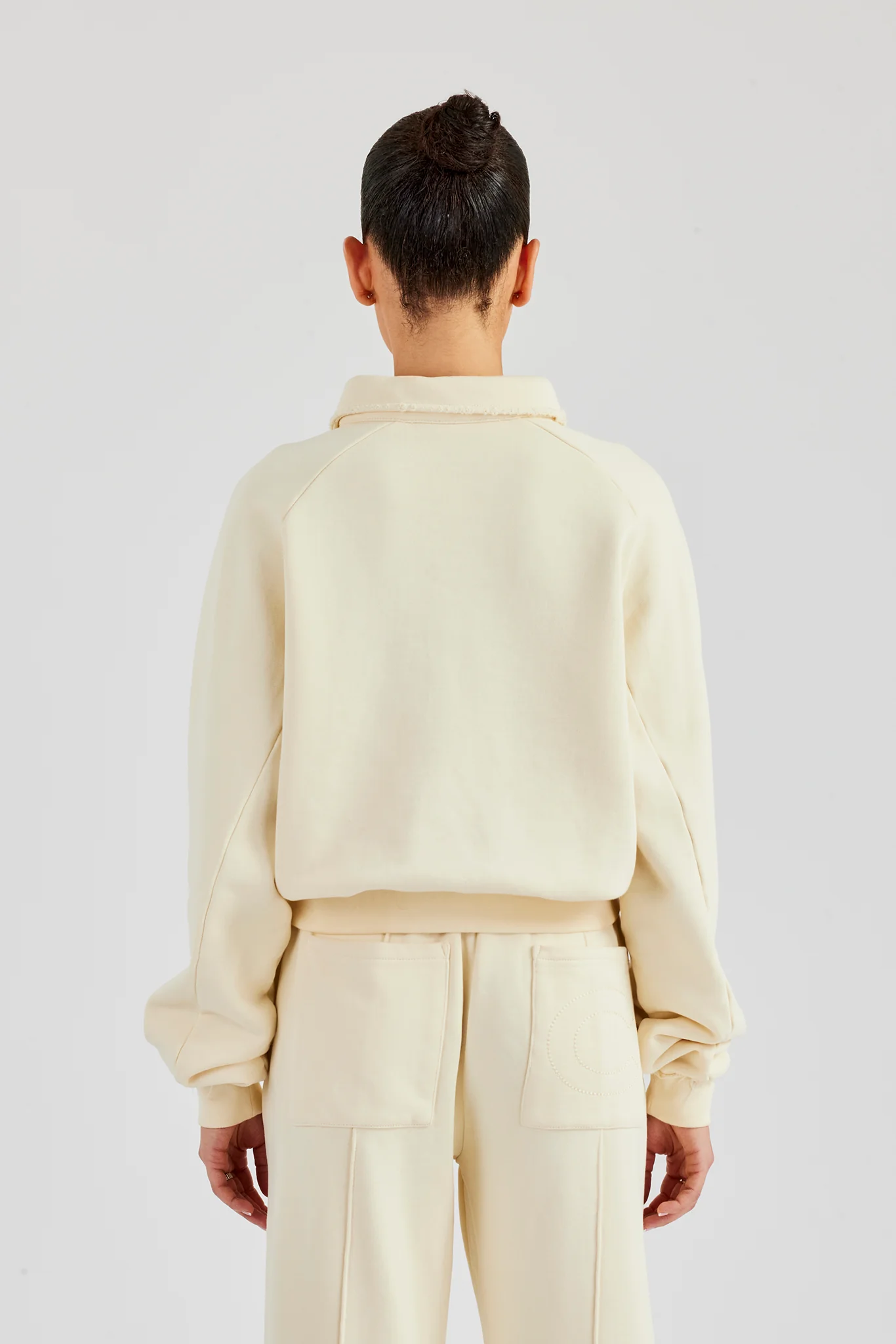 Washed Polo Sweatshirt - Butter Yellow - Image 4