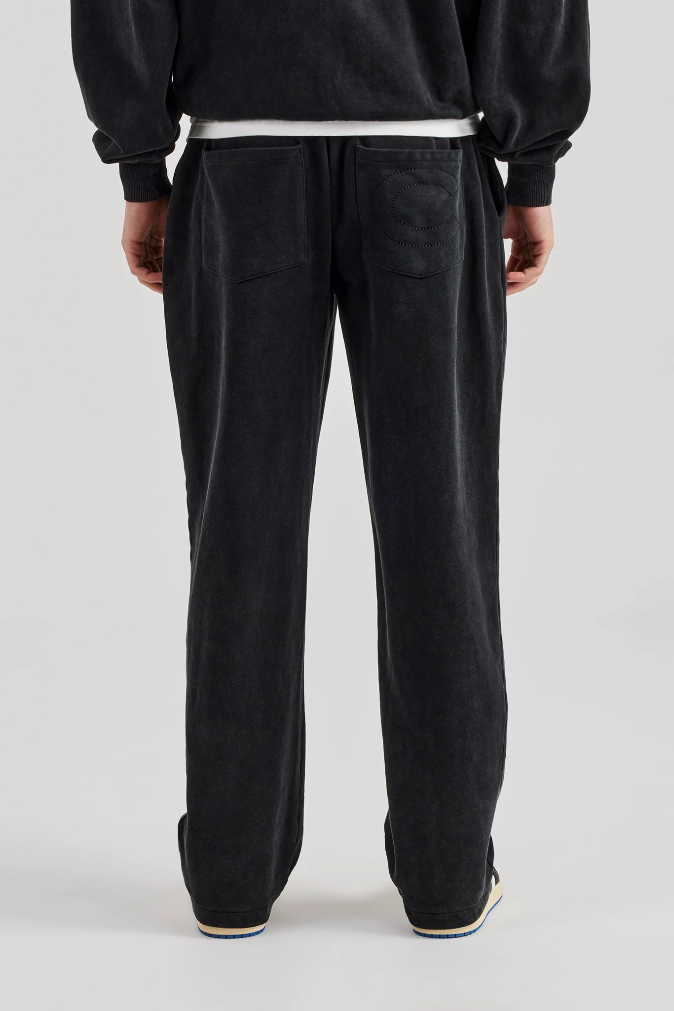 Washed Straight Leg Jogger - Black - Image 3