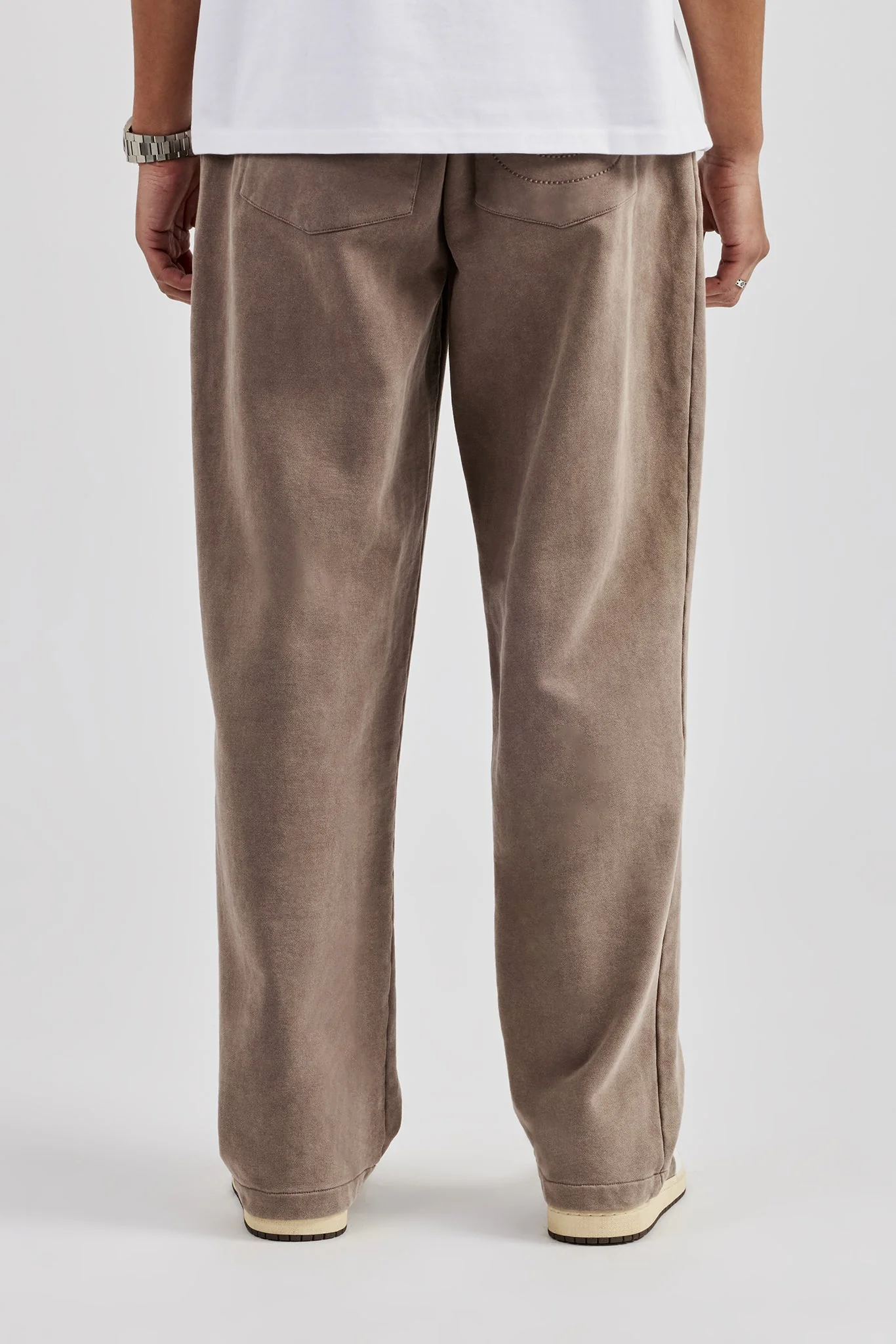 Washed Straight Leg Jogger - Taupe - Image 3