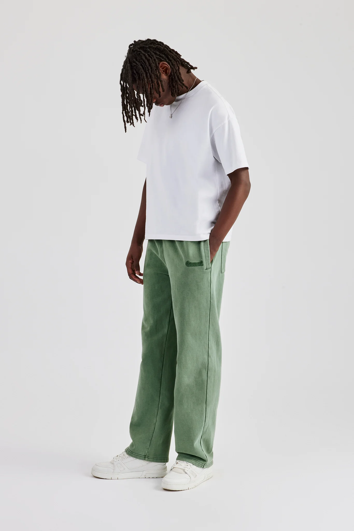 Washed Straight Leg Jogger - Washed Green - Image 4