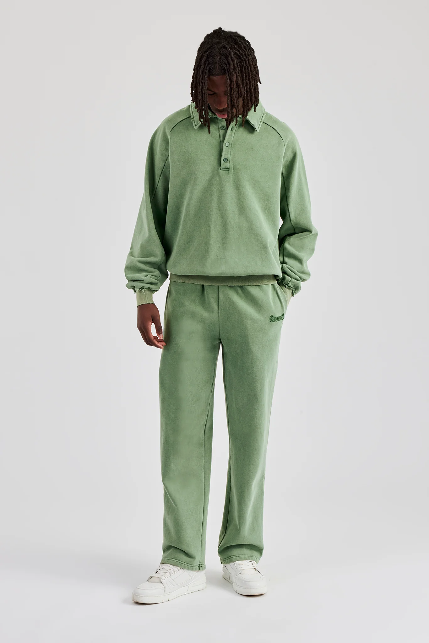 Washed Straight Leg Jogger - Washed Green - Image 5