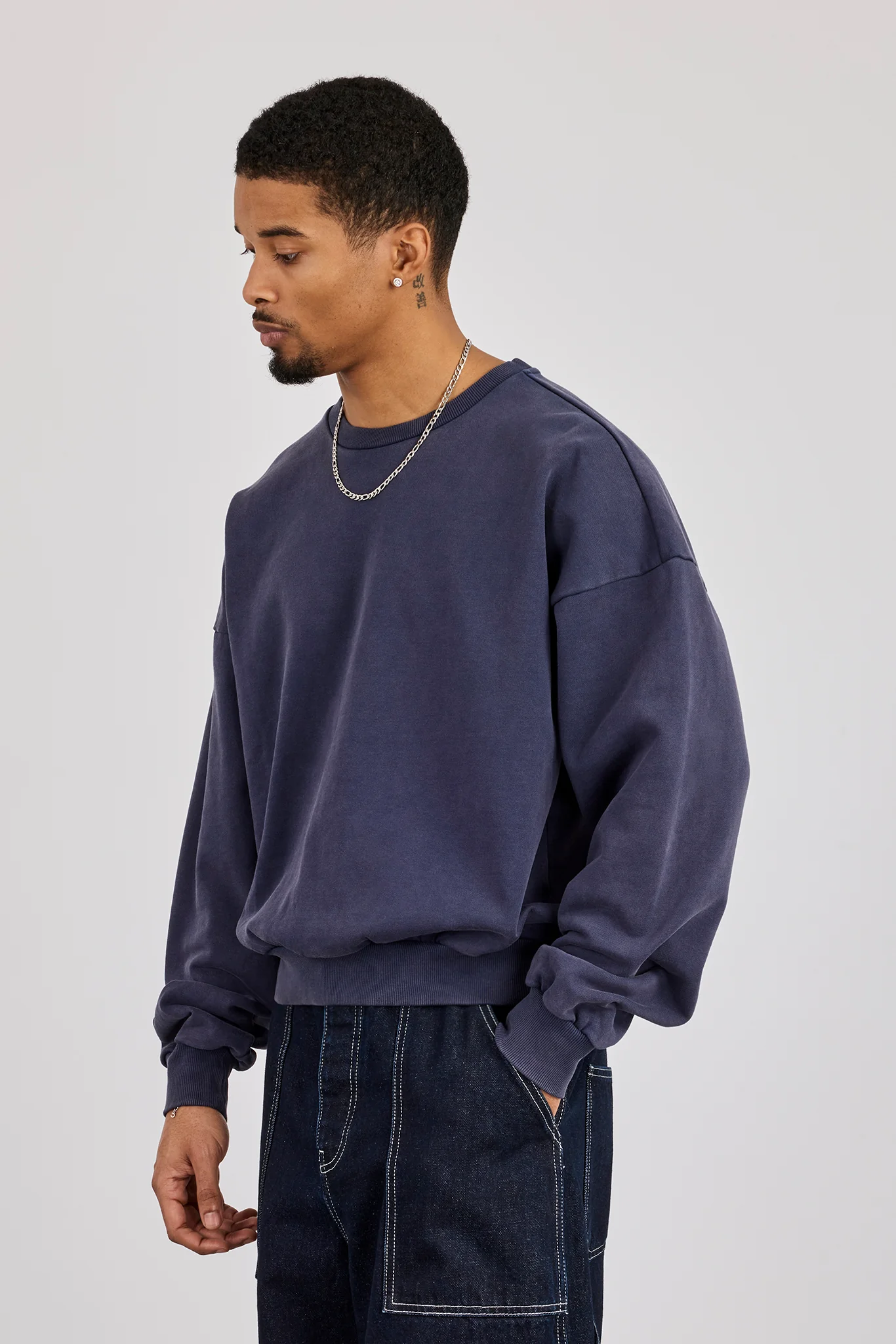 Washed Sweater - Navy - Image 2