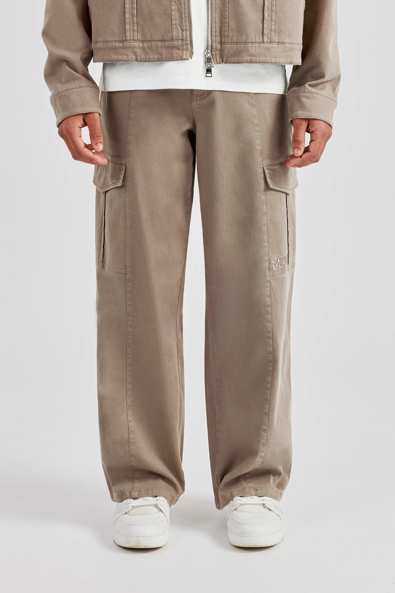 Washed Twill Harrington Jacket & Trouser - Brown - Image 4
