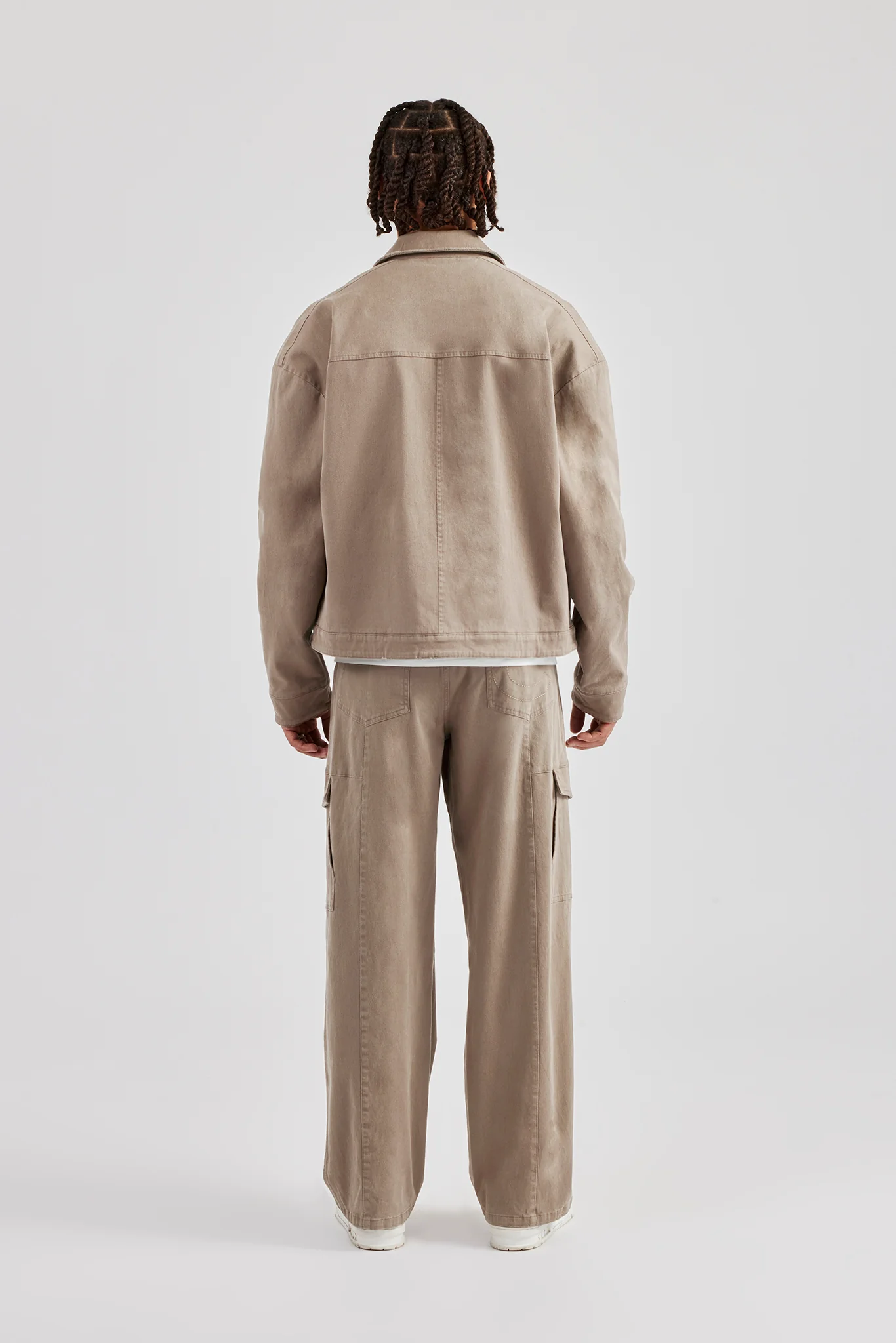 Washed Twill Harrington Jacket & Trouser - Brown - Image 5