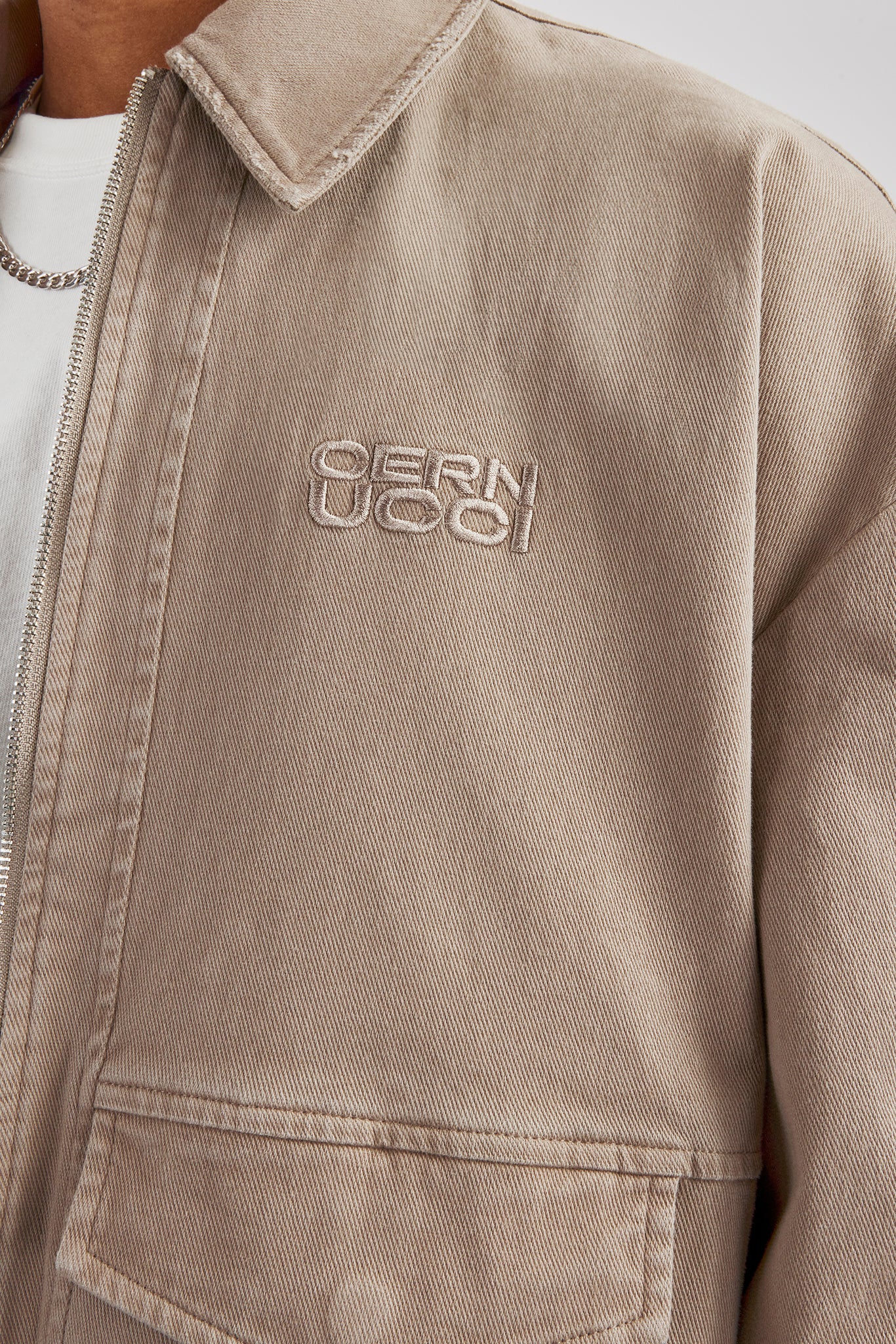Washed Twill Harrington Jacket & Trouser - Brown - Image 6