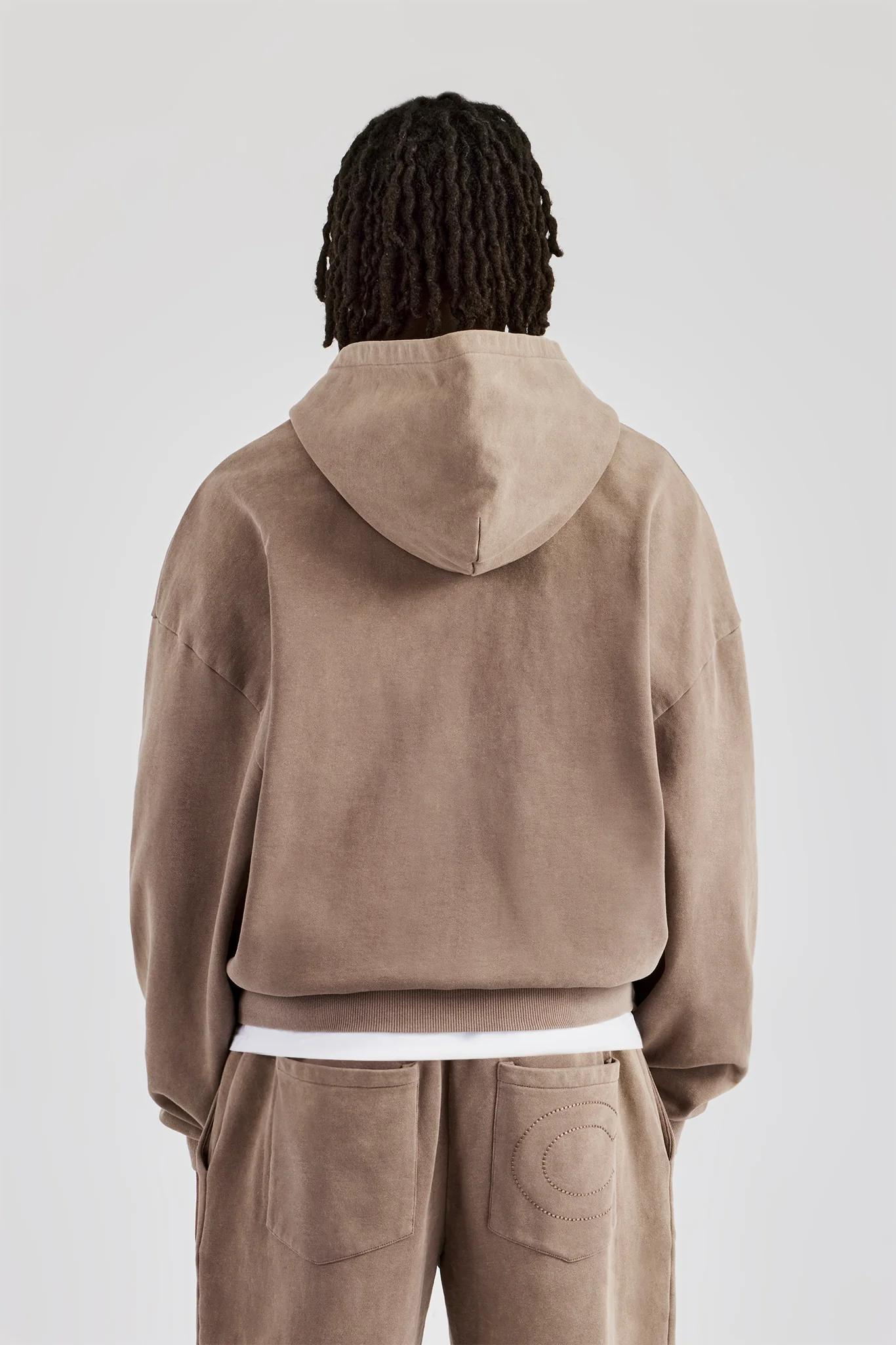 Washed Zip Through Tracksuit - Taupe - Image 4