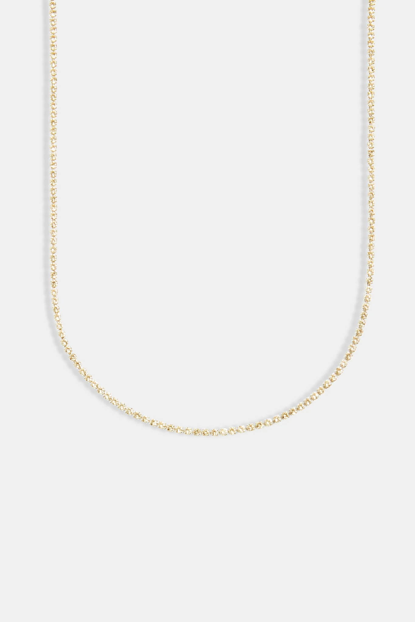 2mm Champagne Iced CZ Micro Tennis Chain - Image 2