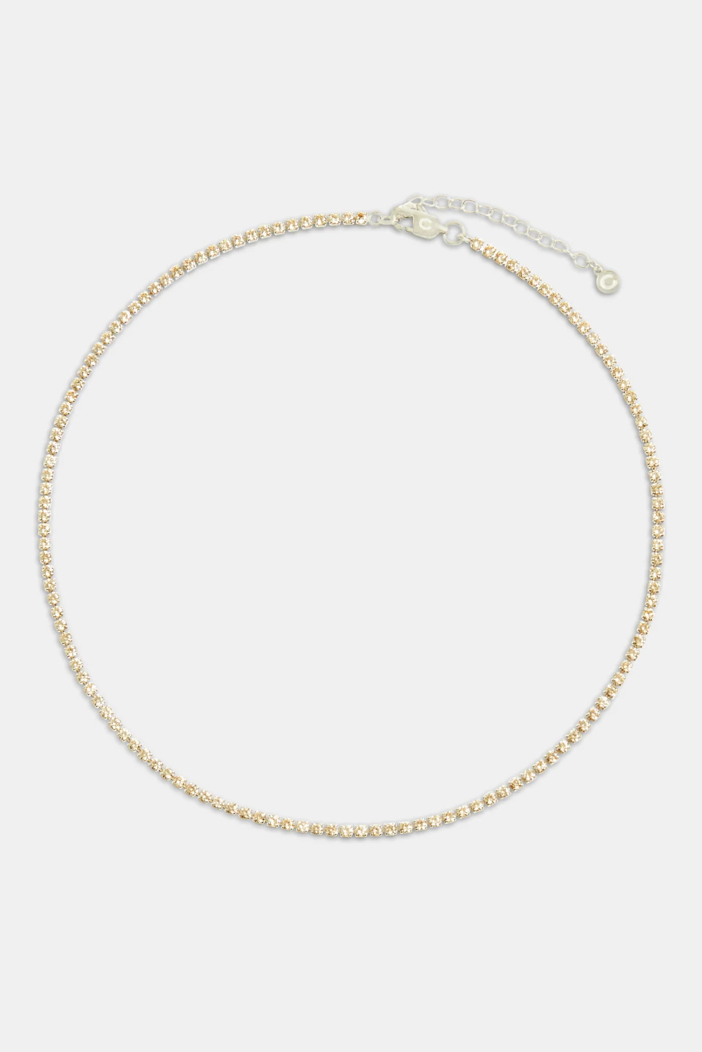 2mm Champagne Iced CZ Micro Tennis Chain - Image 3