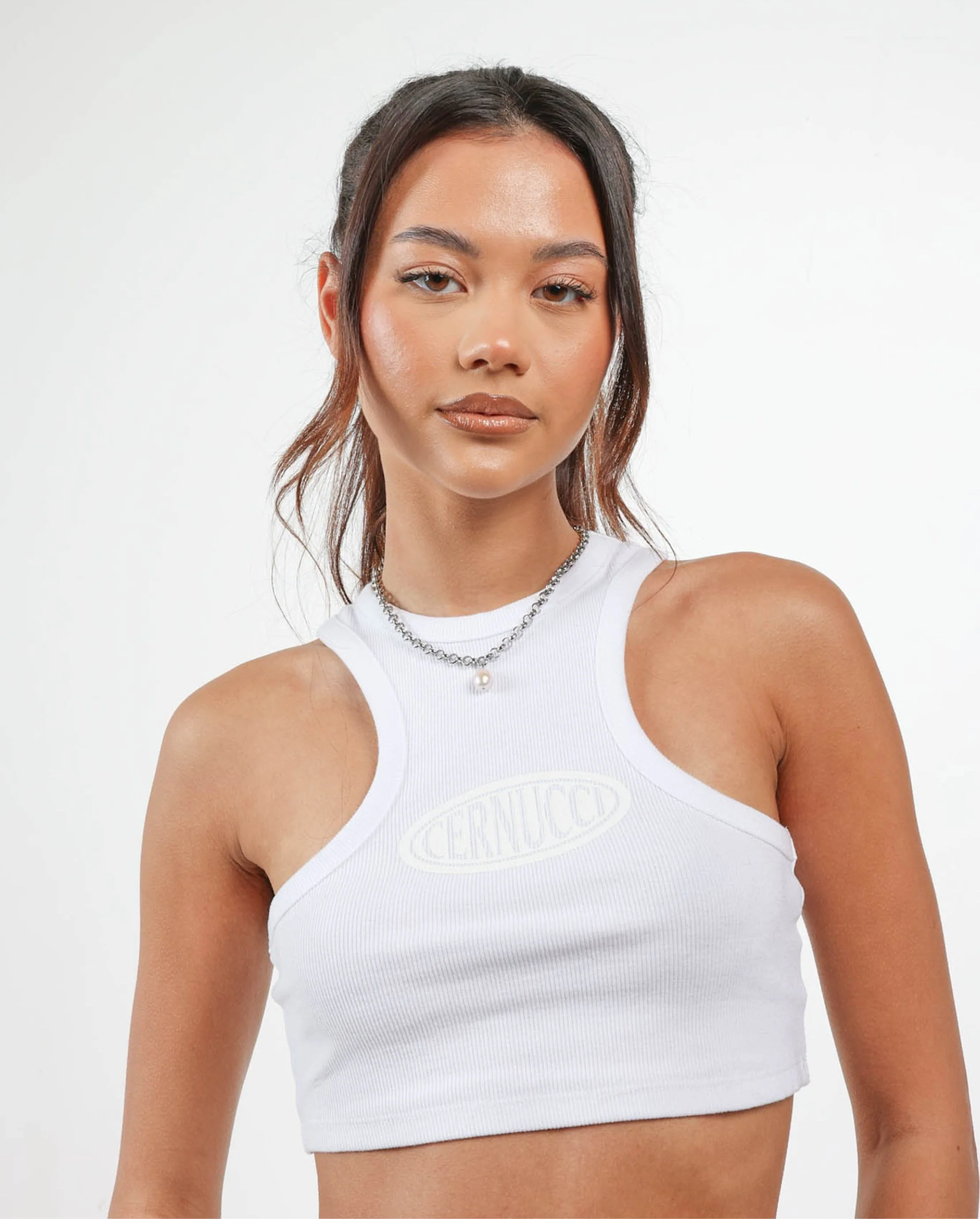 White Pearl Chain Necklace - Image 3
