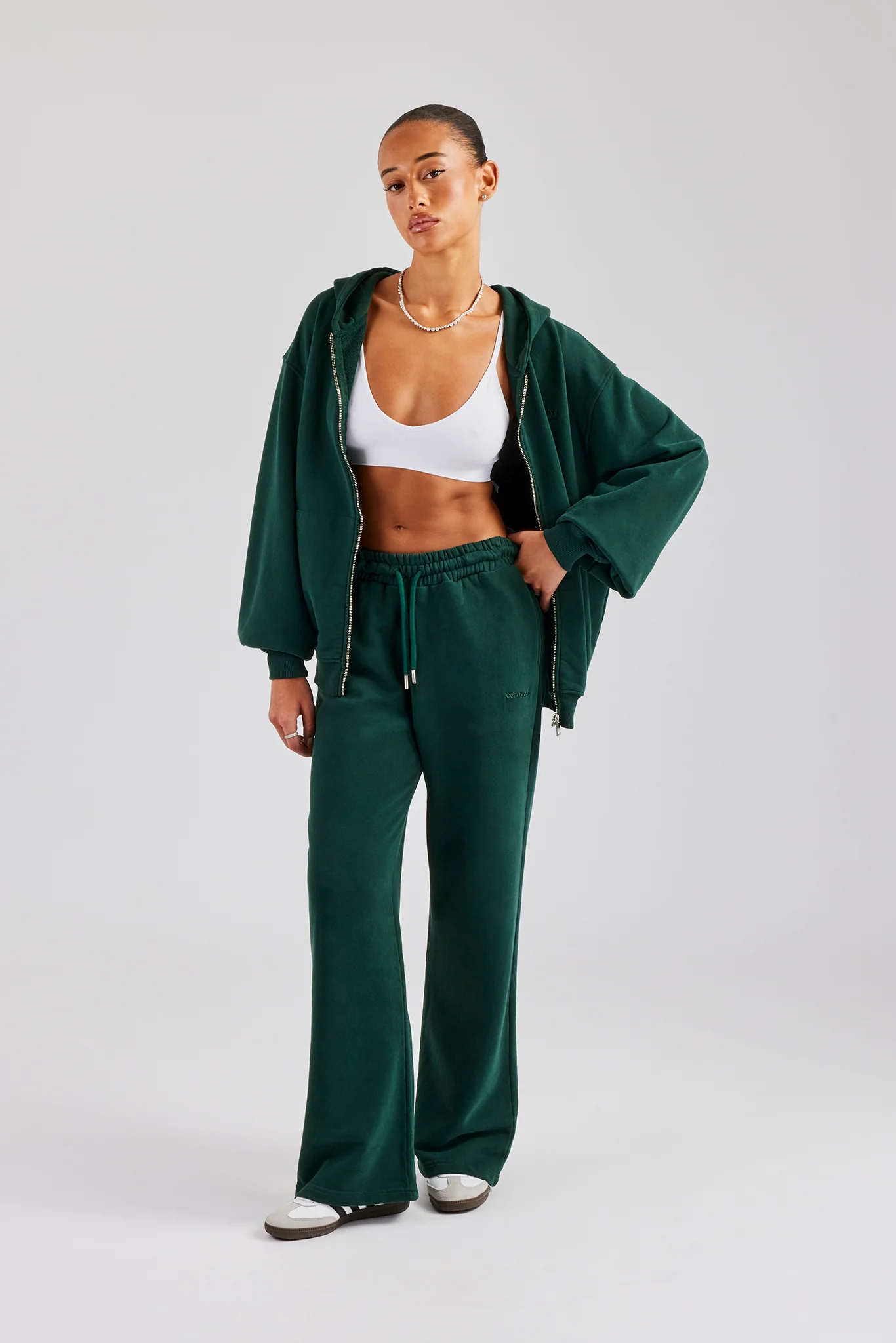 Wide Leg Jogger - Dark Green - Image 2