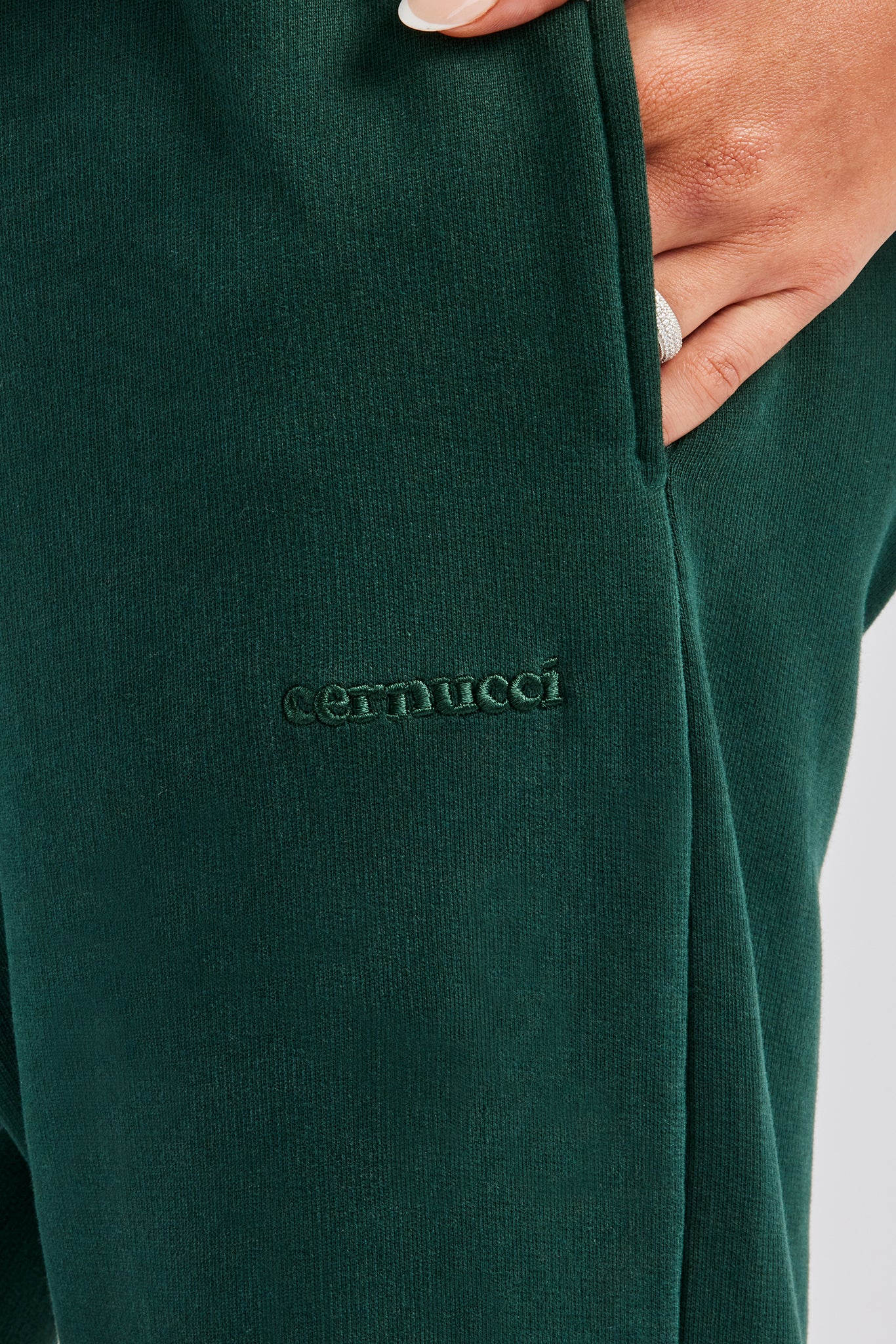 Wide Leg Jogger - Dark Green - Image 3