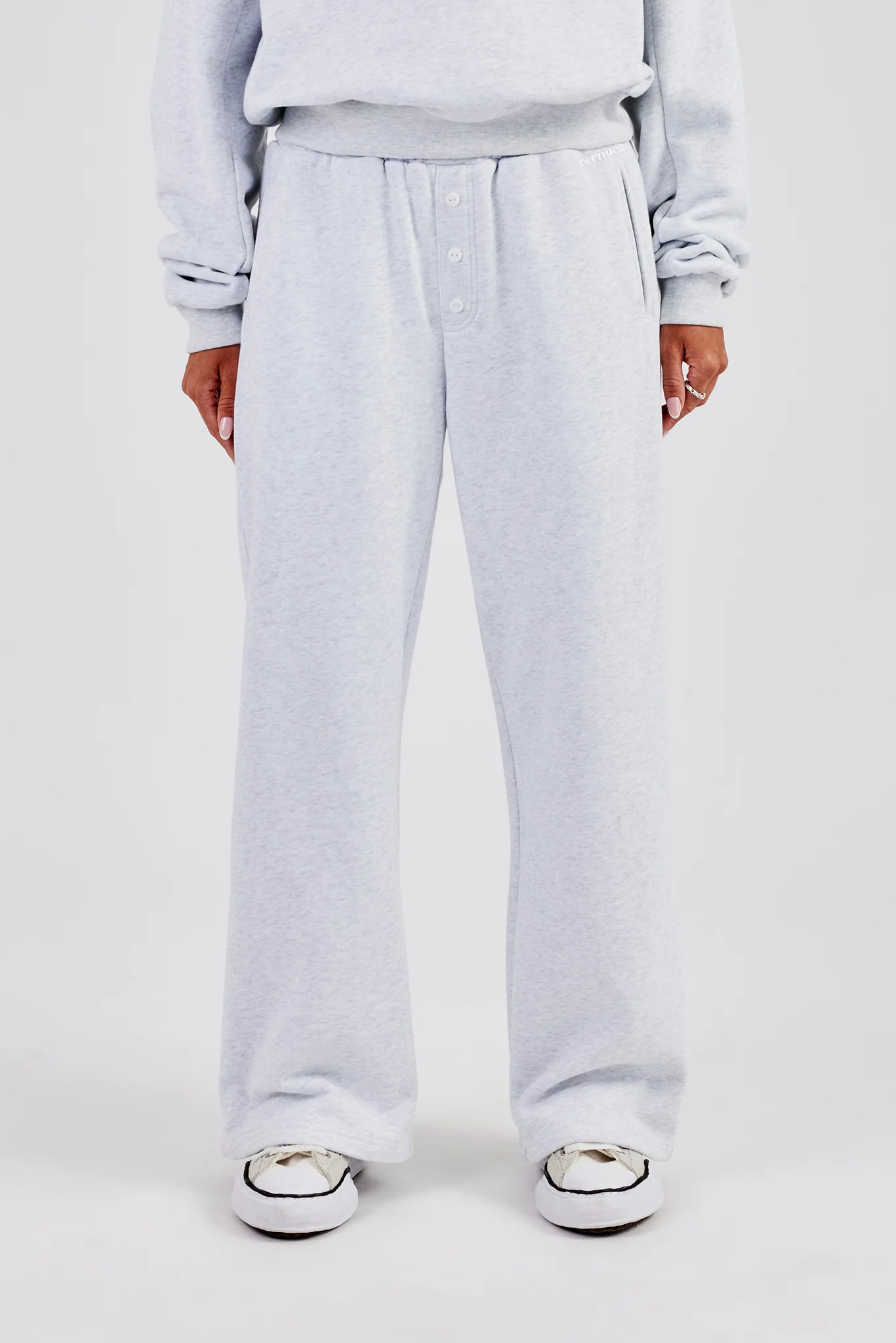 Wide Leg Jogger - Heather Grey - Image 2