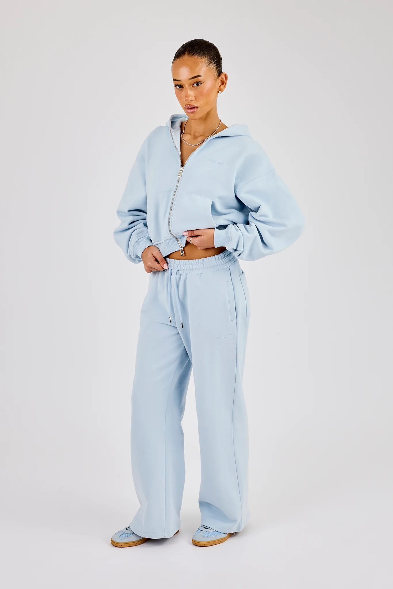 Wide Leg Jogger - Powder Blue - Image 4
