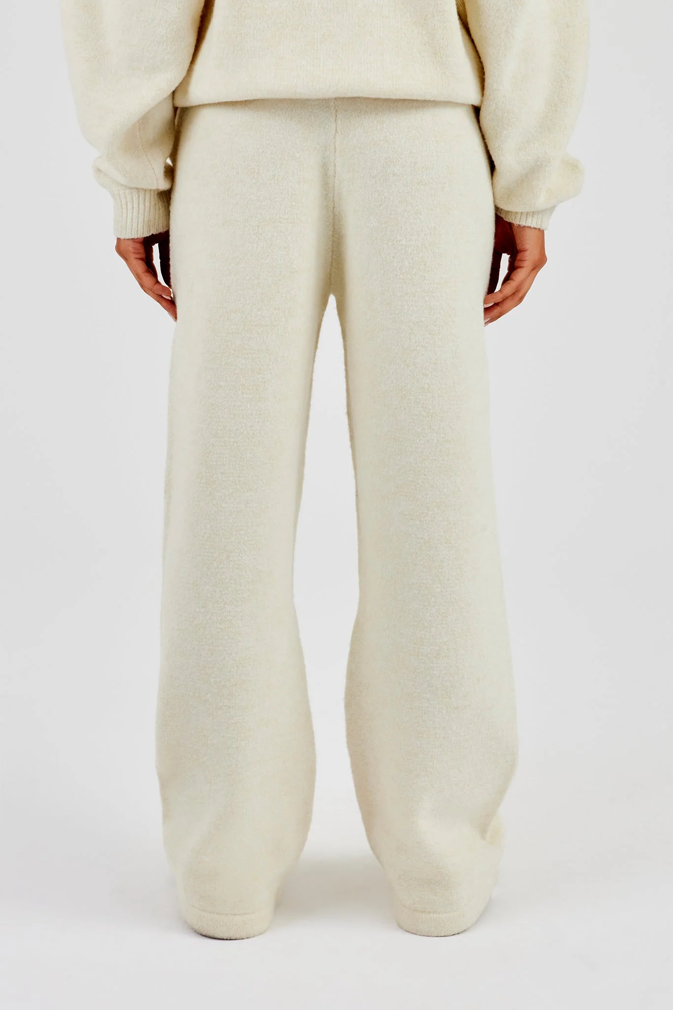 Wide Leg Knitted Jogger - Butter Yellow - Image 3