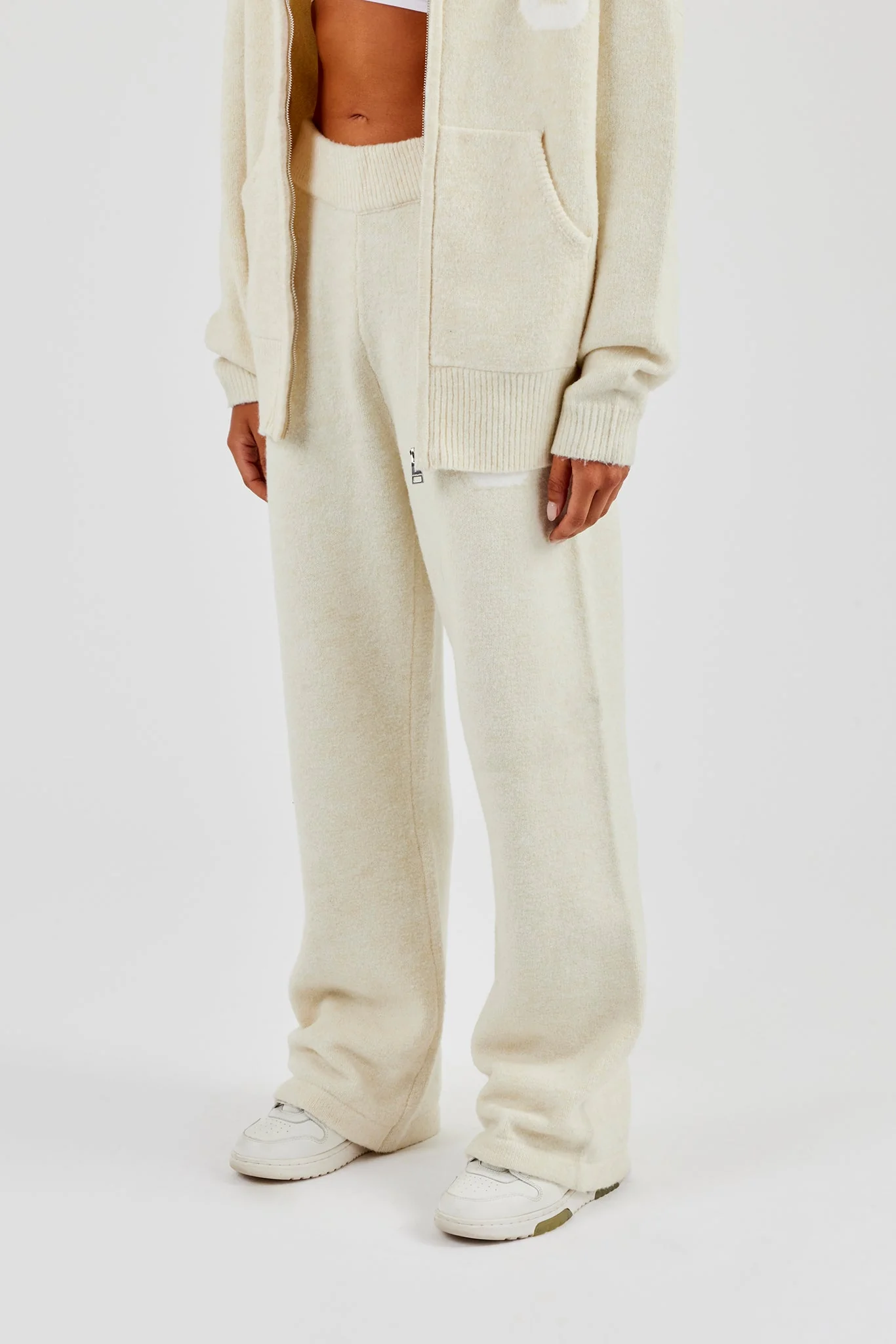 Wide Leg Knitted Jogger - Butter Yellow - Image 5
