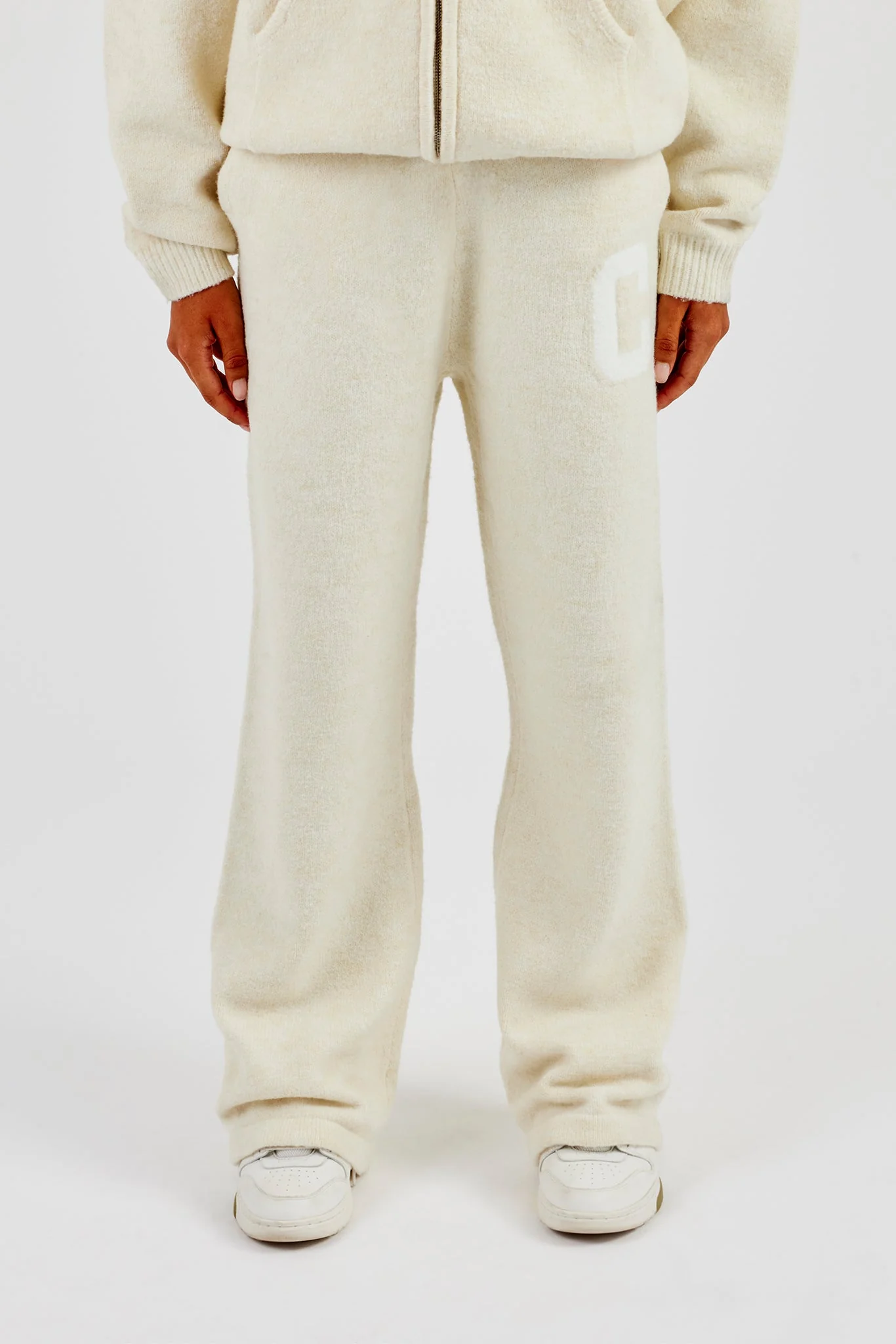 Wide Leg Knitted Jogger - Butter Yellow - Image 8