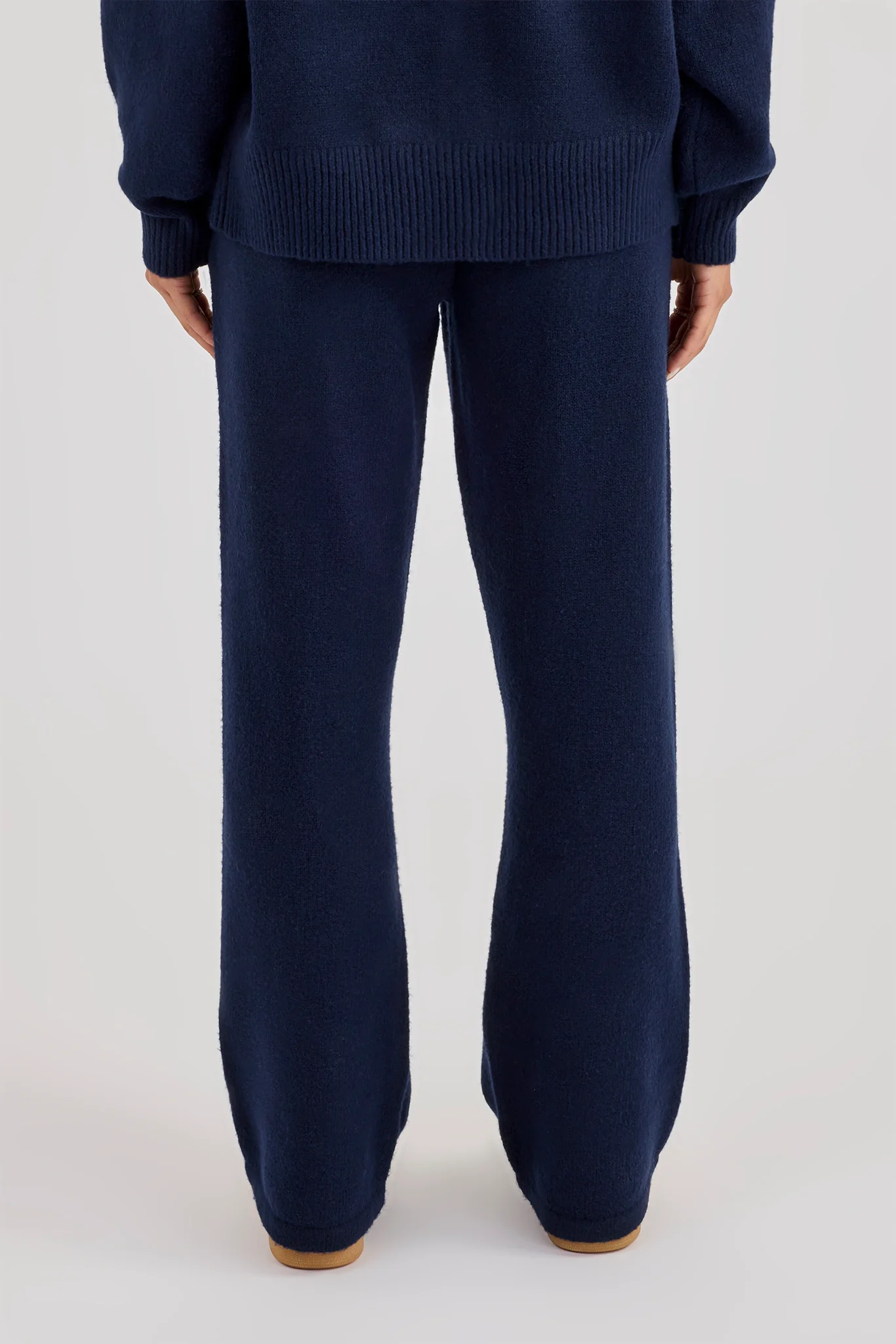 Wide Leg Knitted Jogger - Navy - Image 3