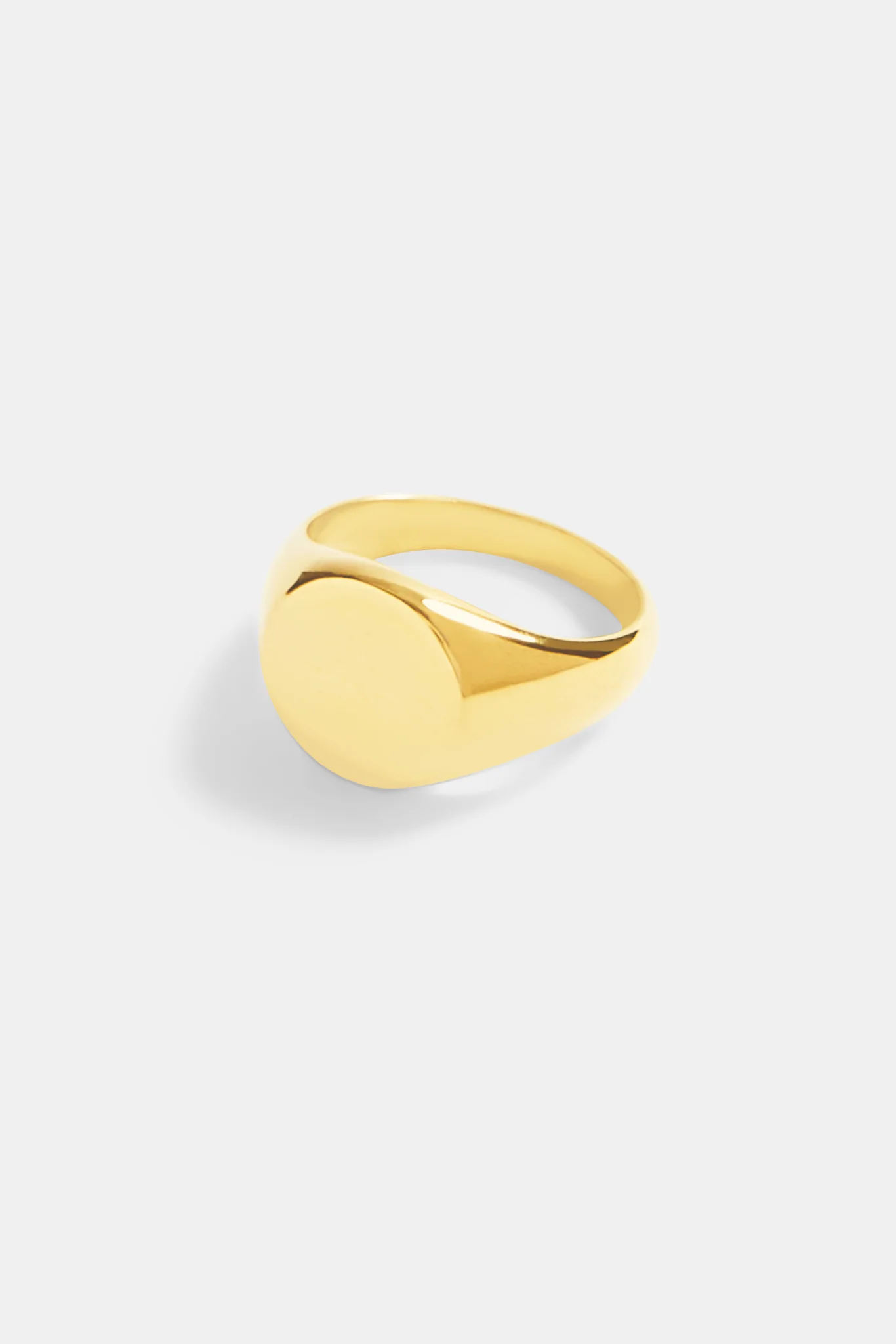 Womens 11mm Gold Plated Polished Round Signet Ring - Image 3