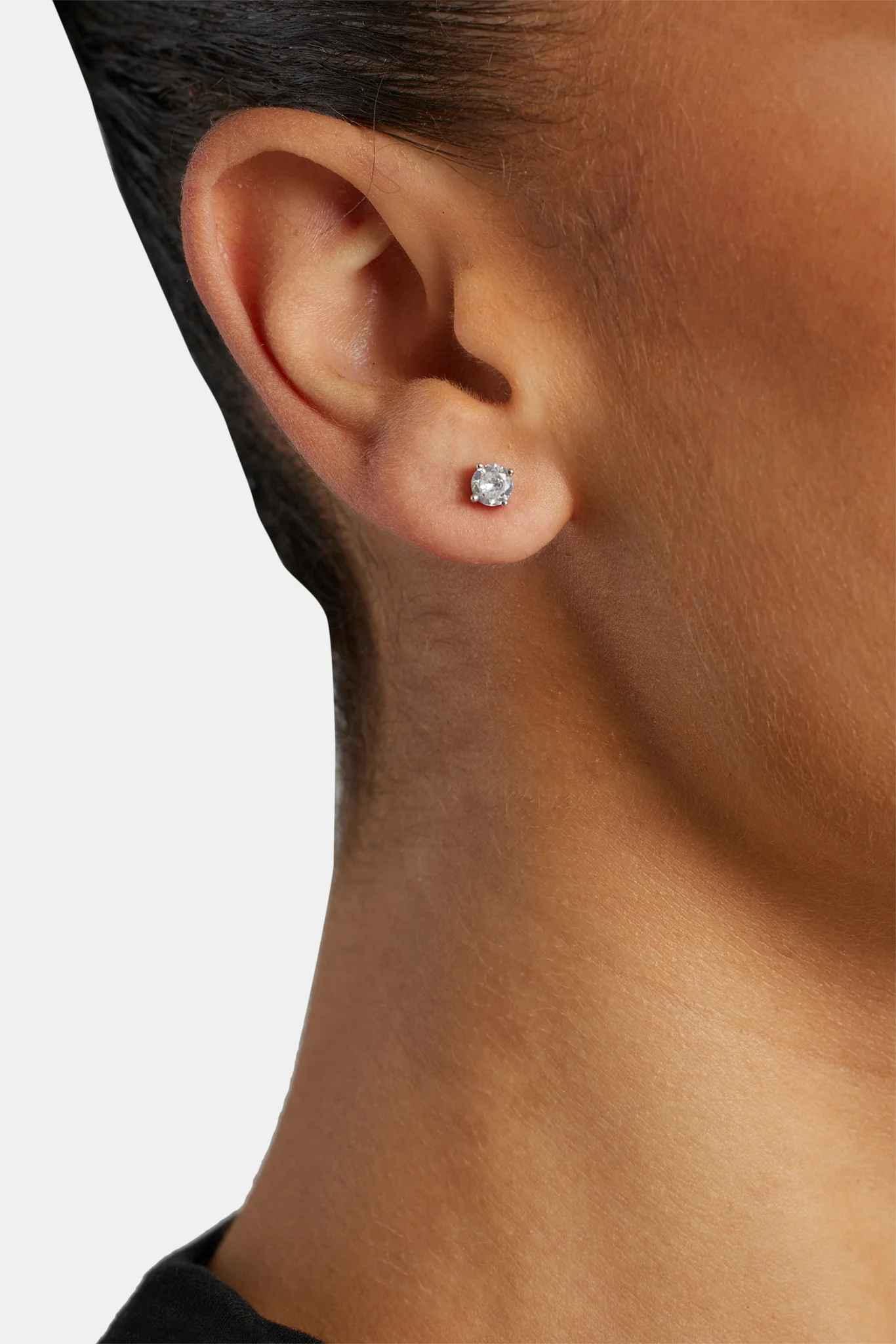Womens 5mm Round Cut Stud Earrings - Image 2