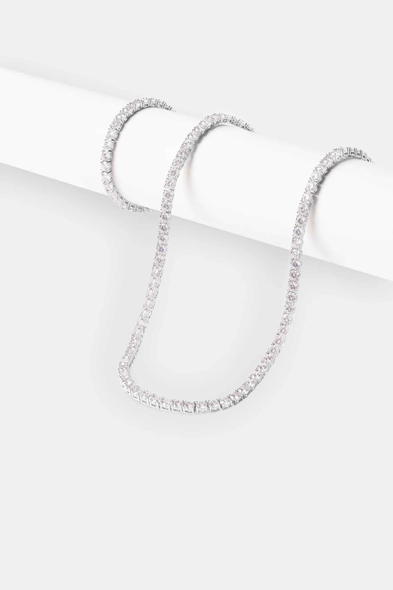 Womens 5mm Tennis Chain & Bracelet - White - Image 2