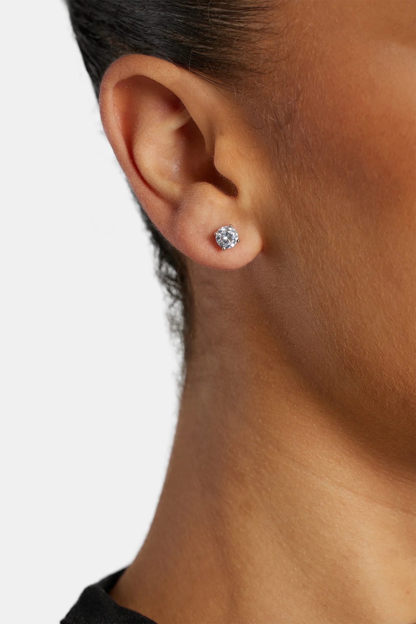 Womens 6mm Round Cut Stud Earrings - Image 2