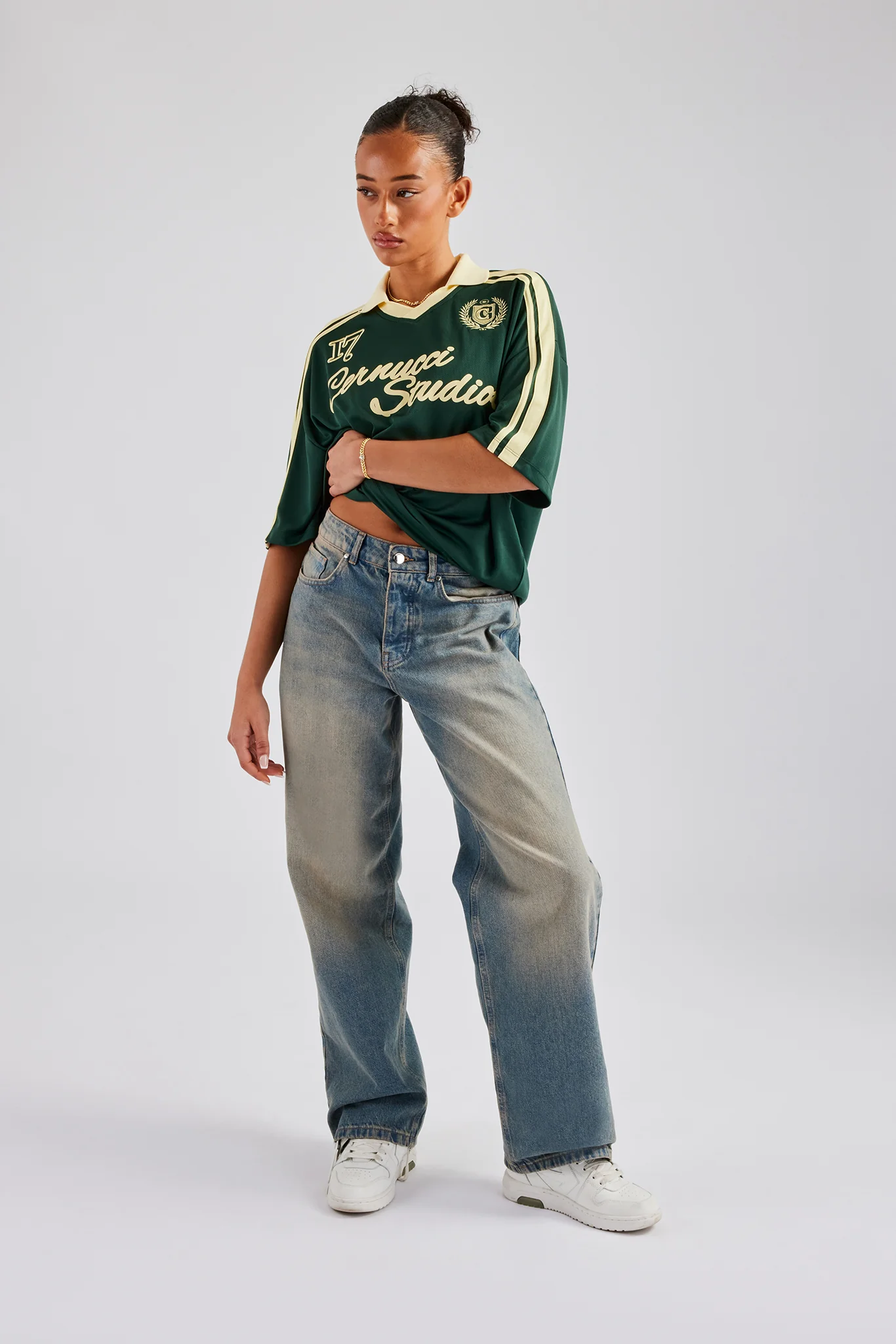 Cernucci Contrast Football Top - Green - Image 6