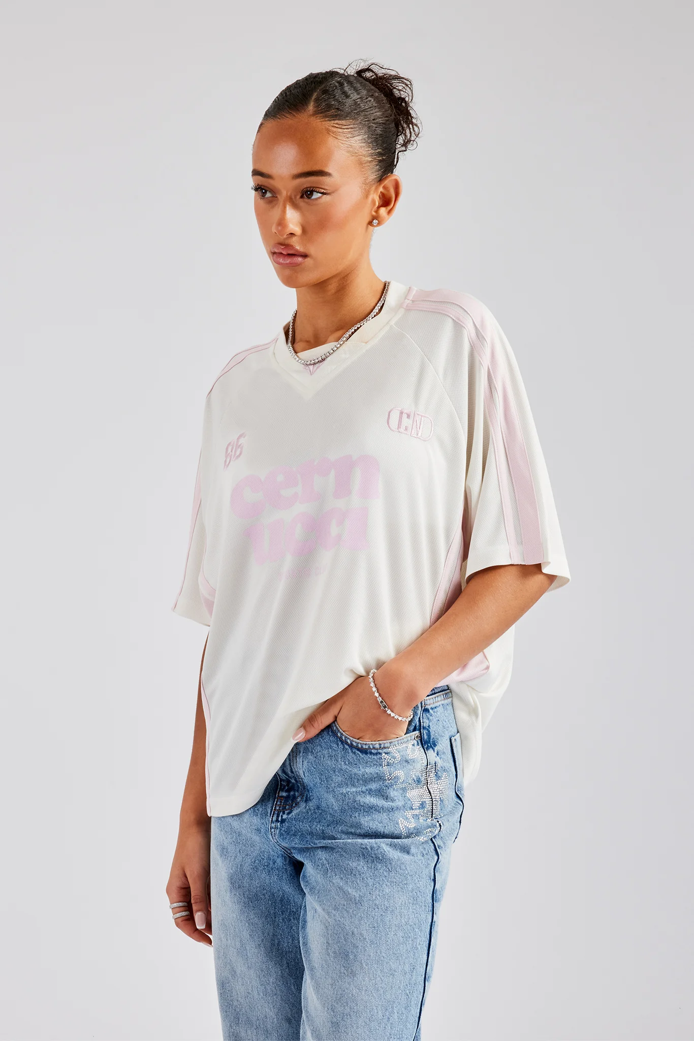 Cernucci Embroidered Football Top - Ecru - Image 2